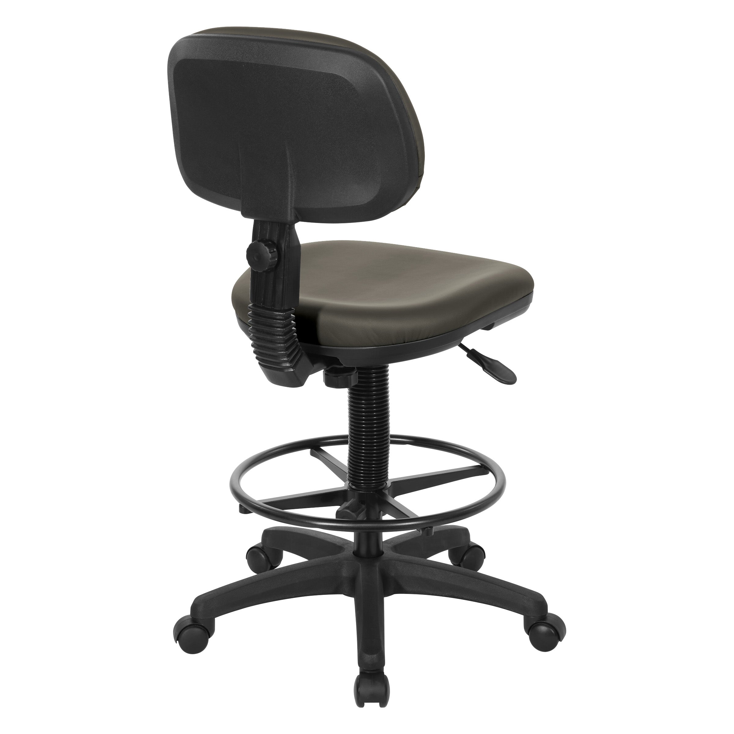Sculptured Seat and Back Custom Dillon Fabric Drafting Chair - Dillon Graphite