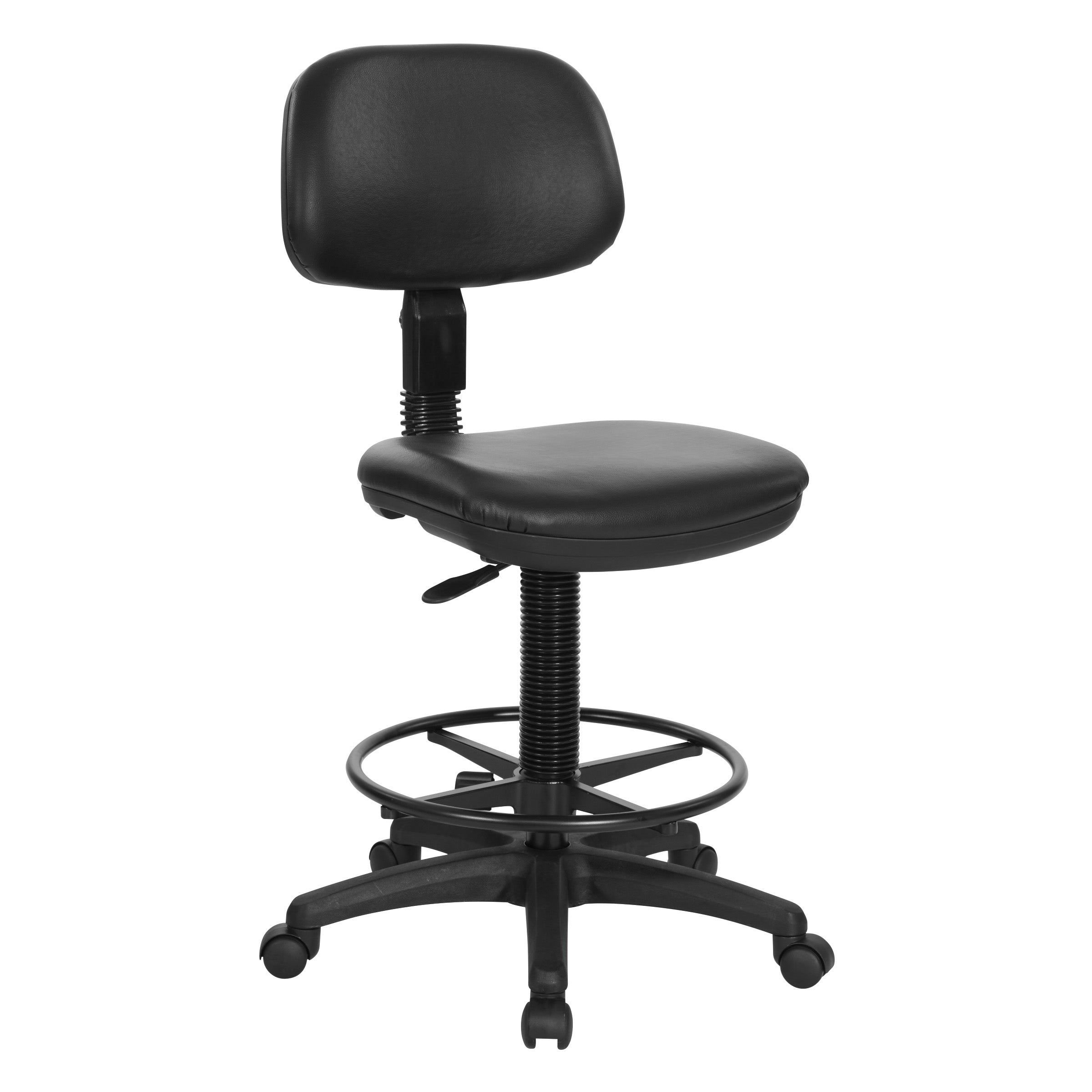 Sculptured Vinyl Drafting Chair - Black