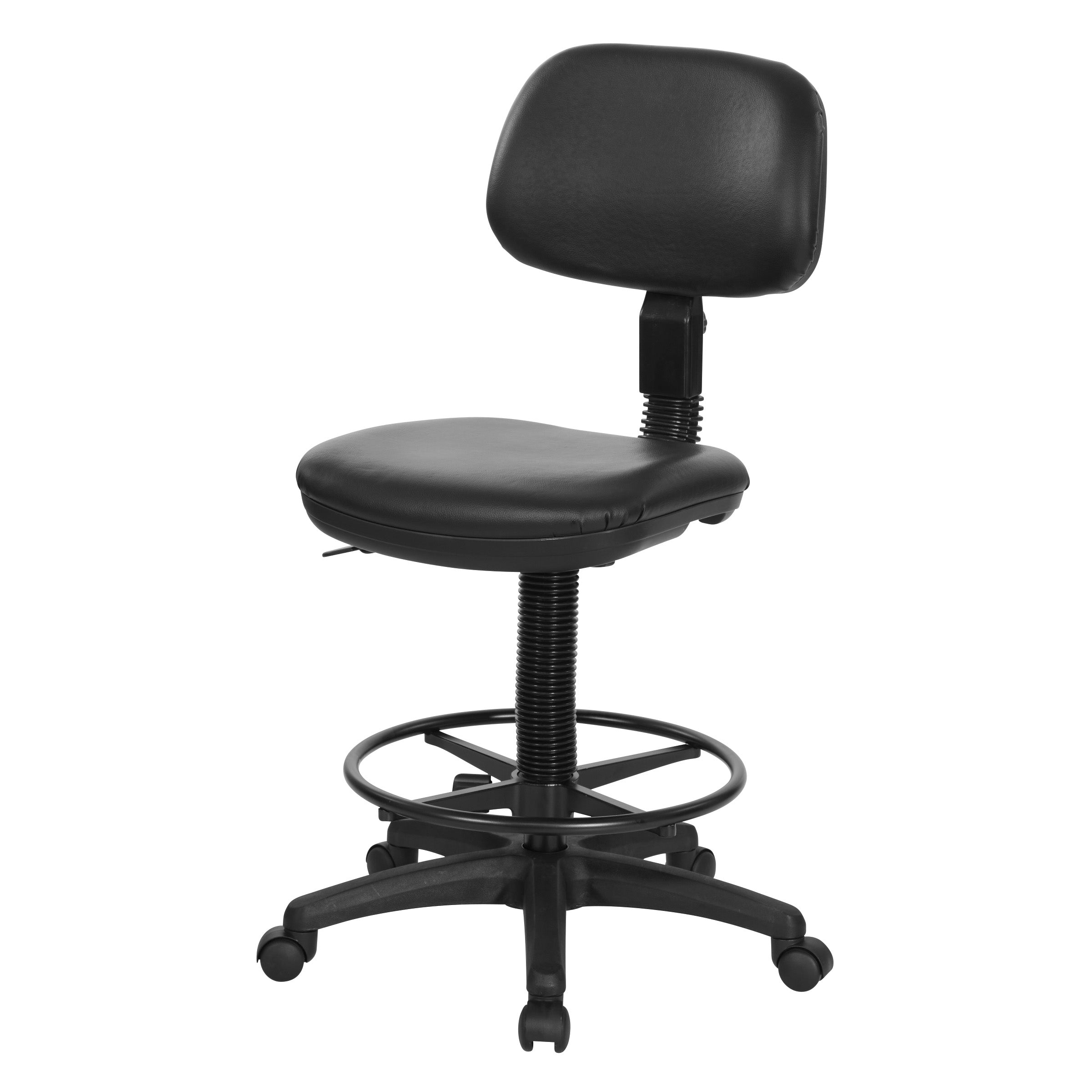 Sculptured Vinyl Drafting Chair - Black
