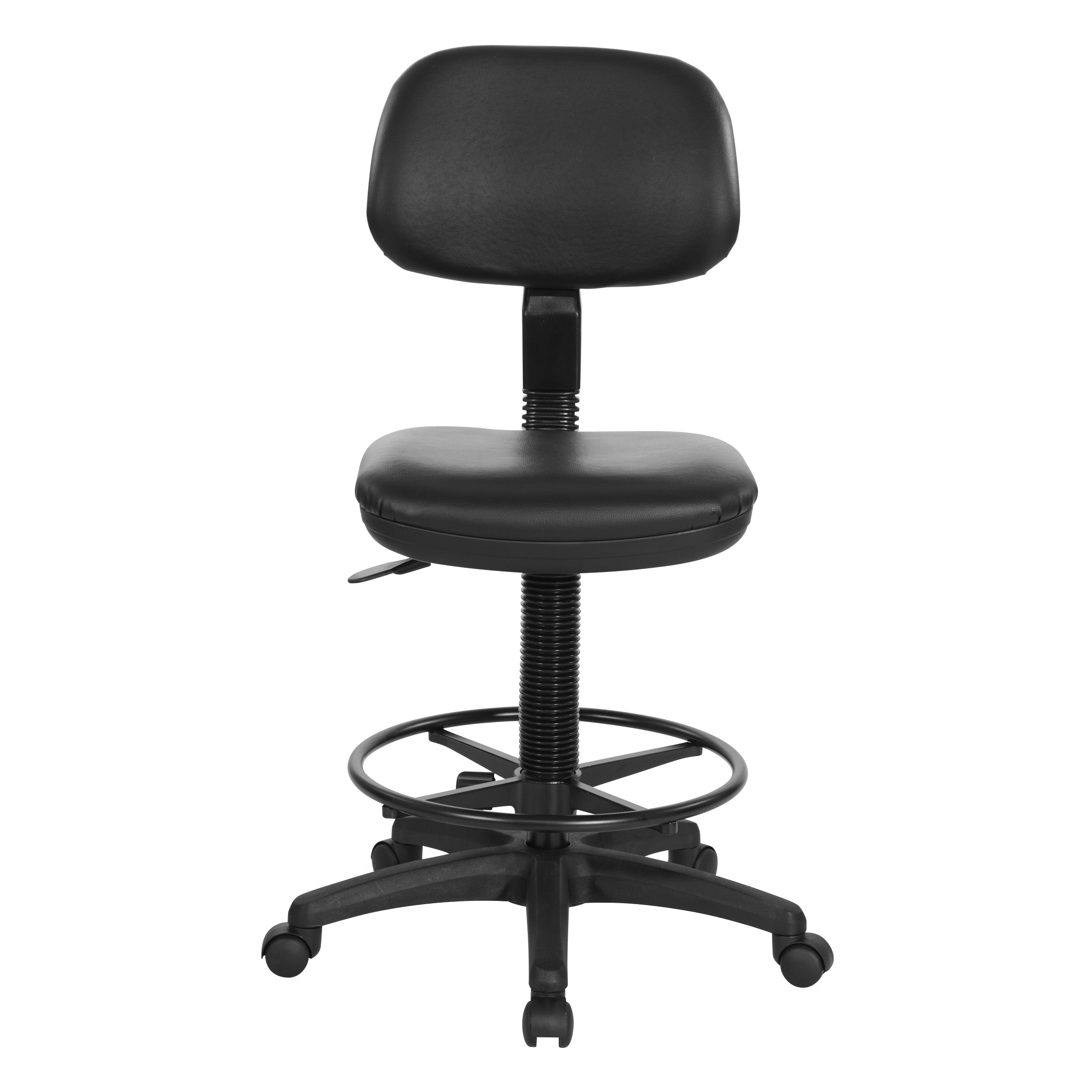 Sculptured Vinyl Drafting Chair - Black