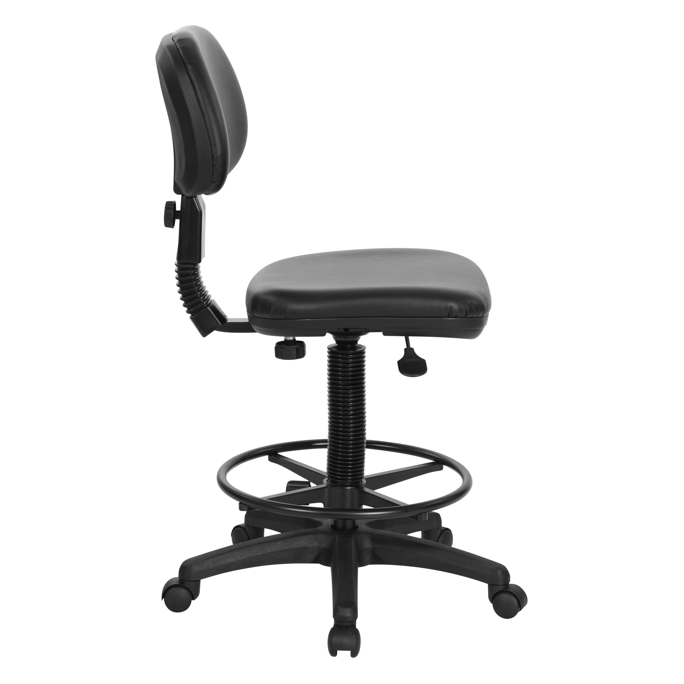 Sculptured Vinyl Drafting Chair - Black