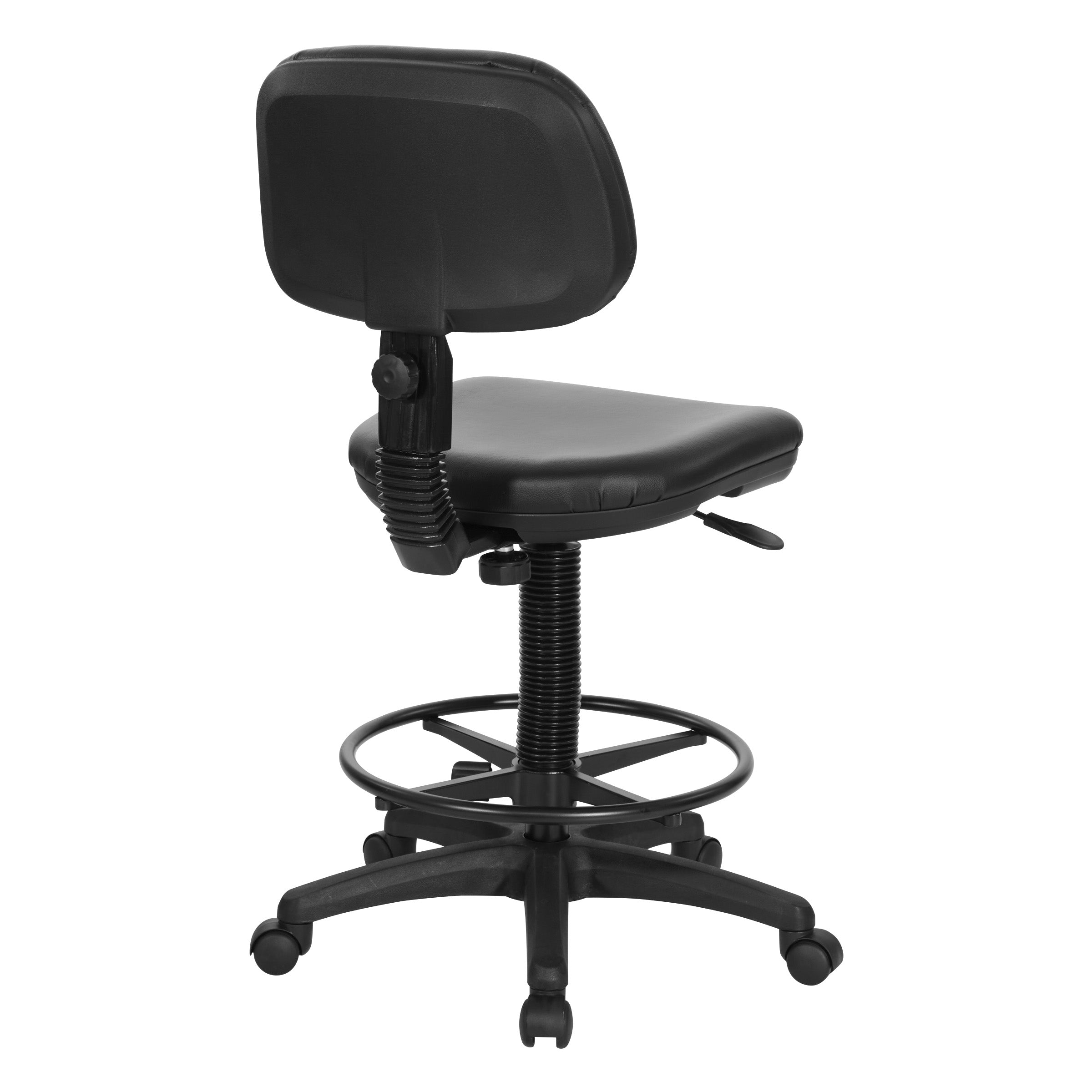 Sculptured Vinyl Drafting Chair - Black