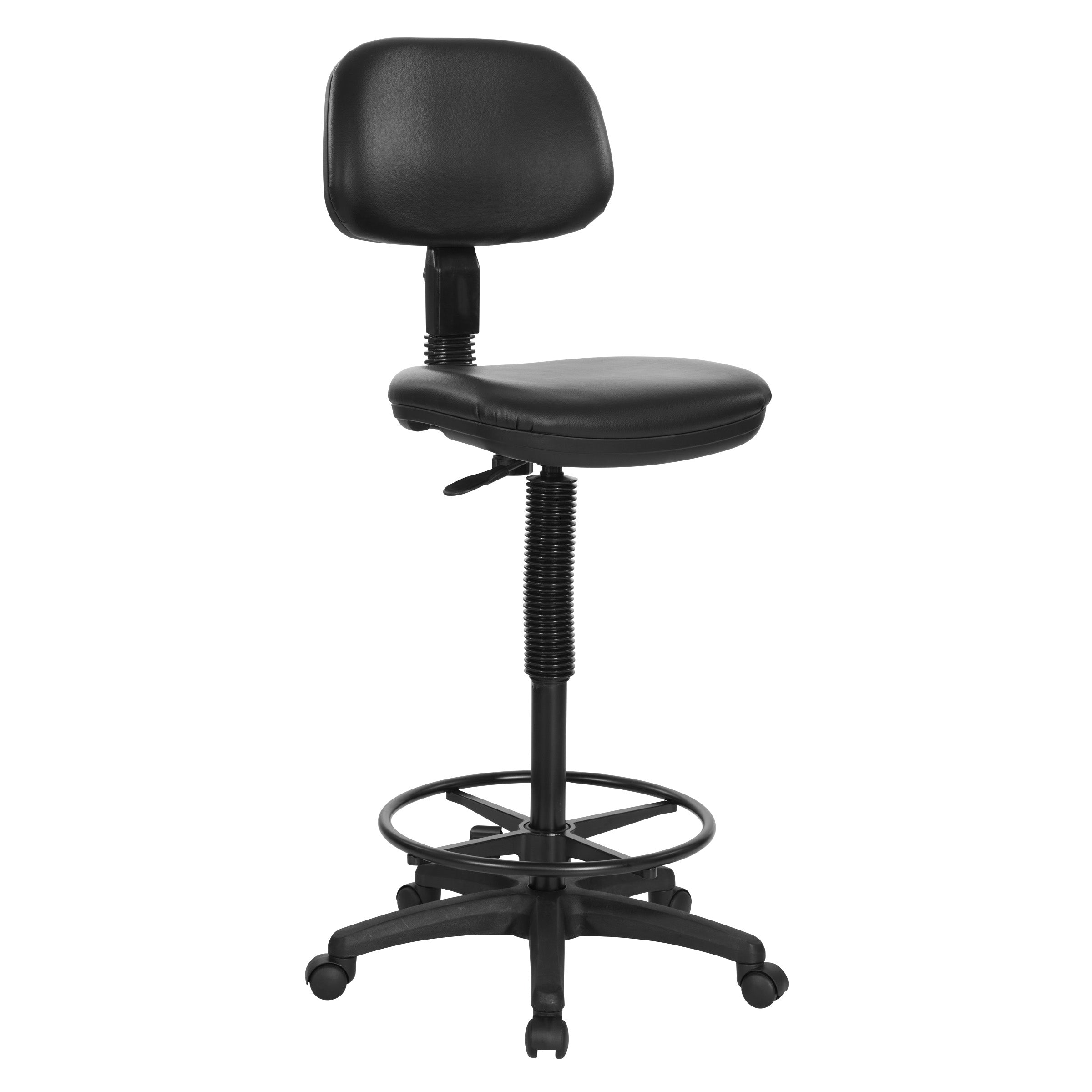 Sculptured Vinyl Drafting Chair - Black