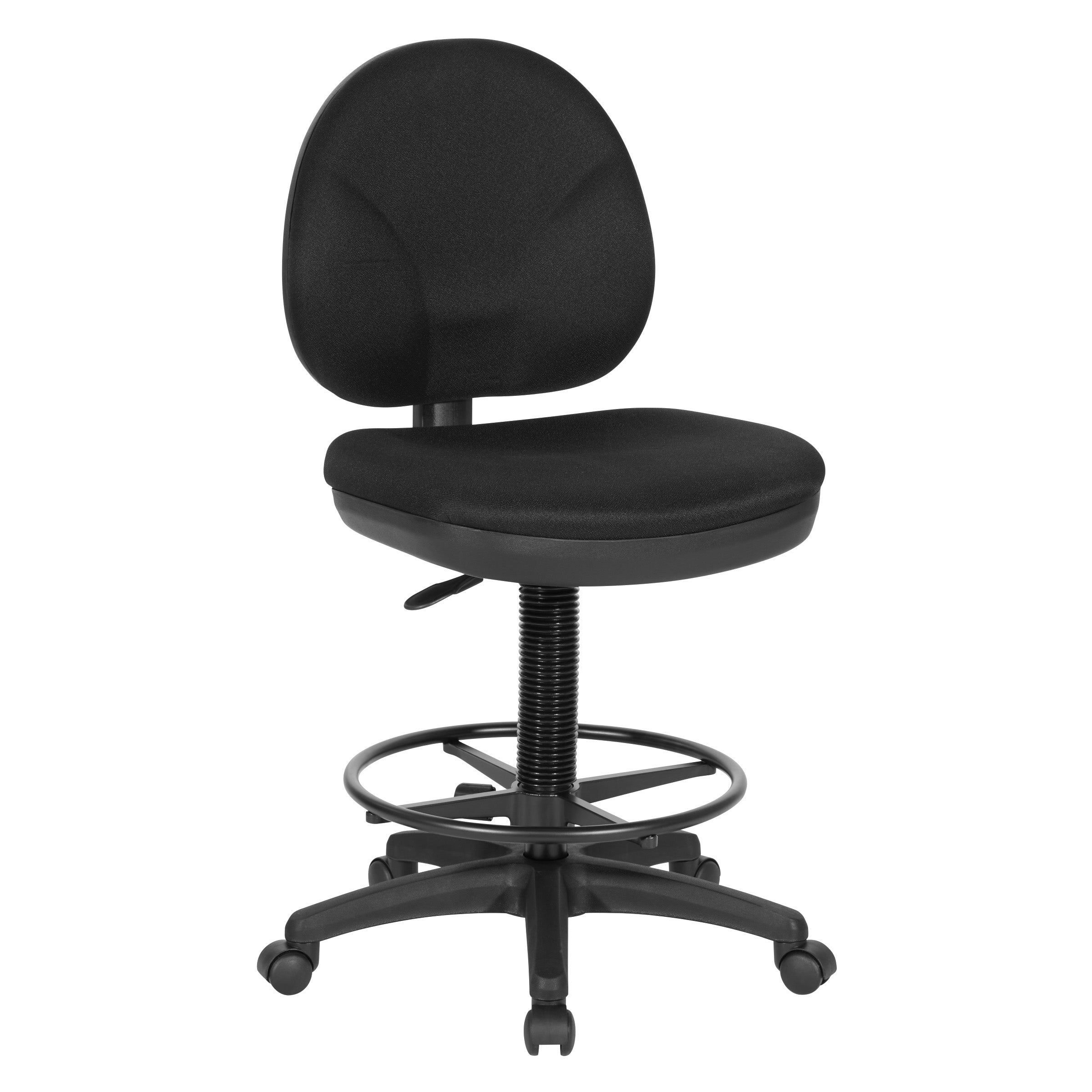 Sculptured Seat and Back Drafting Chair - Black