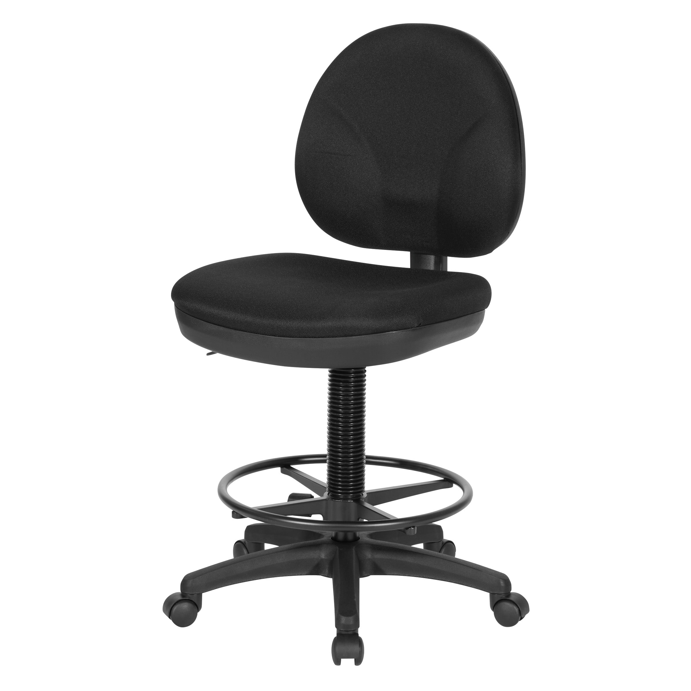 Sculptured Seat and Back Drafting Chair - Black