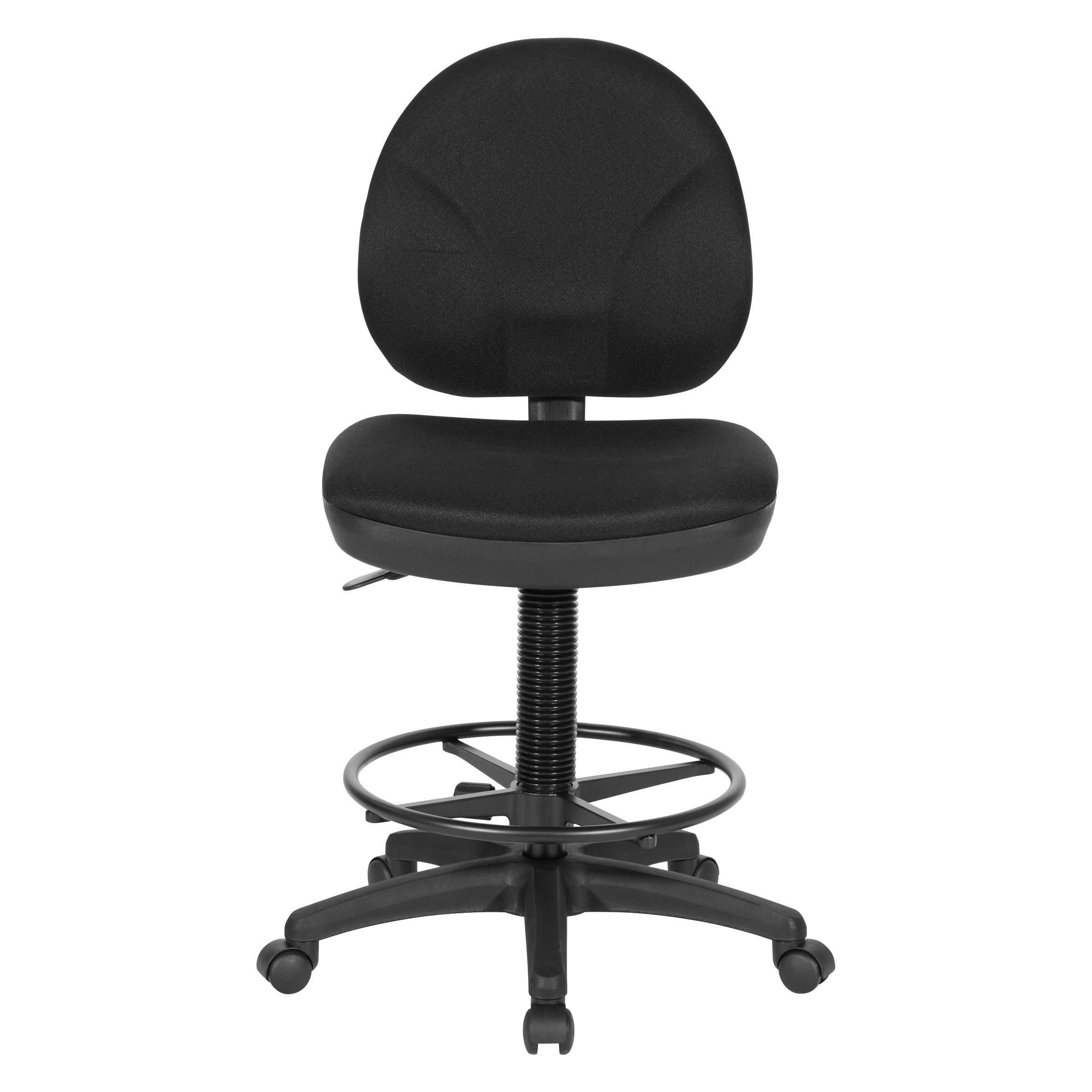 Sculptured Seat and Back Drafting Chair - Black