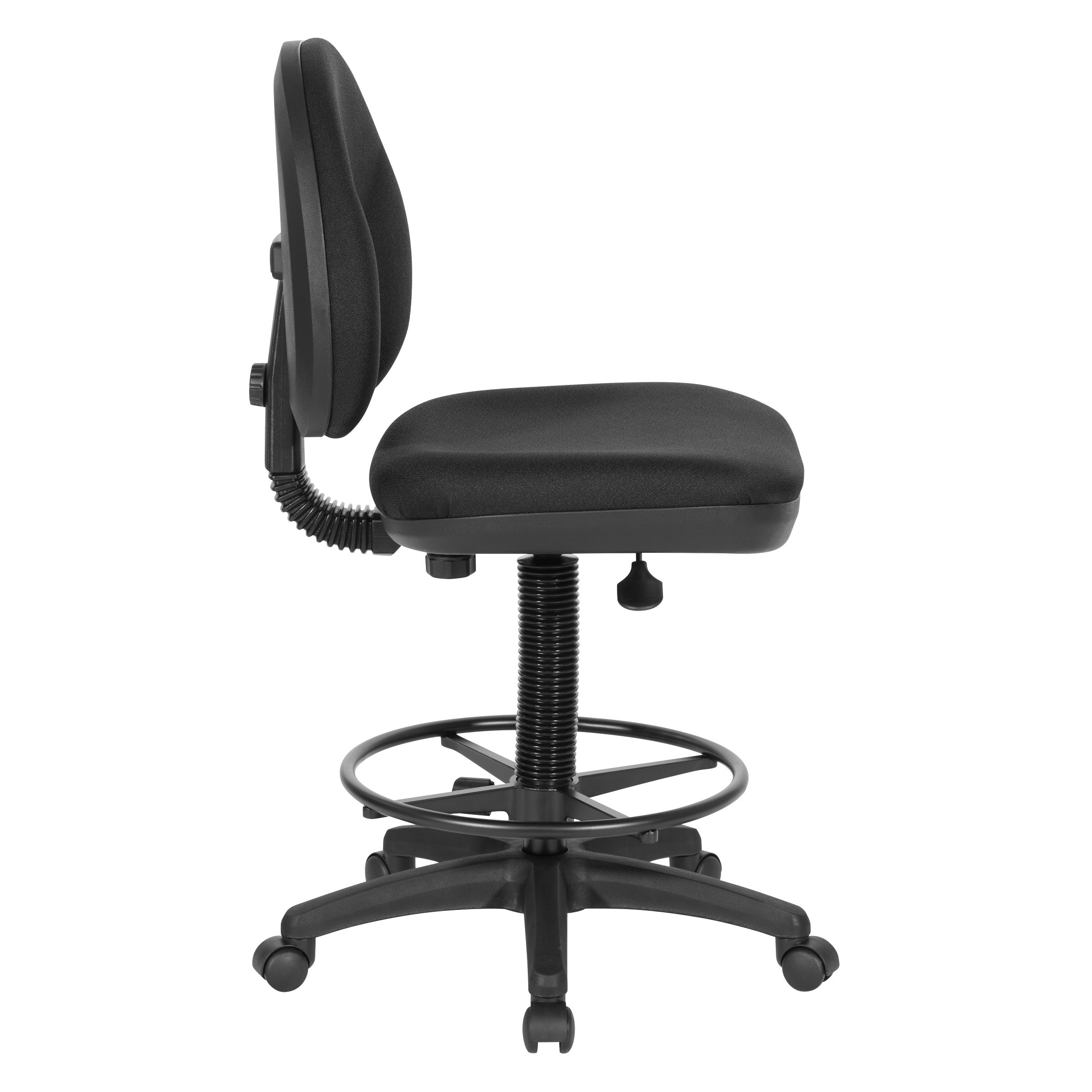 Sculptured Seat and Back Drafting Chair - Black