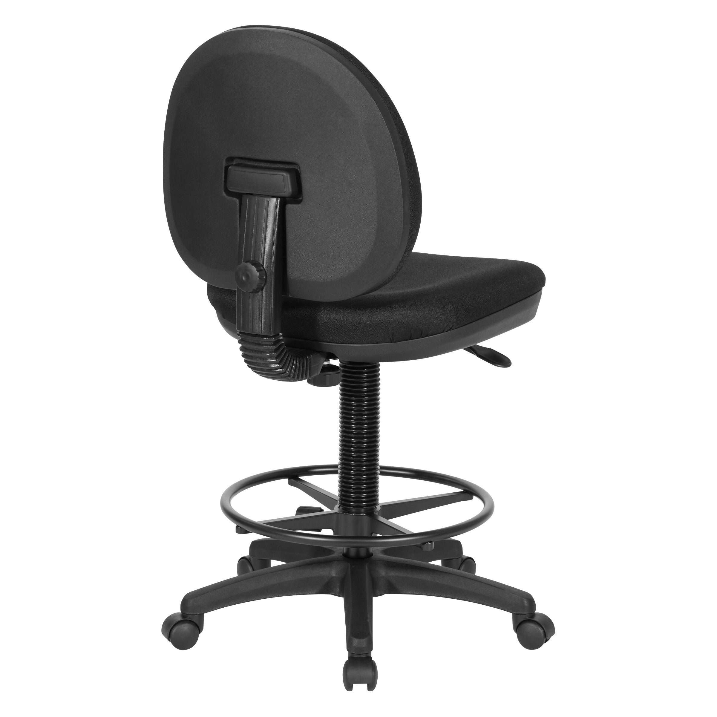 Sculptured Seat and Back Drafting Chair - Black