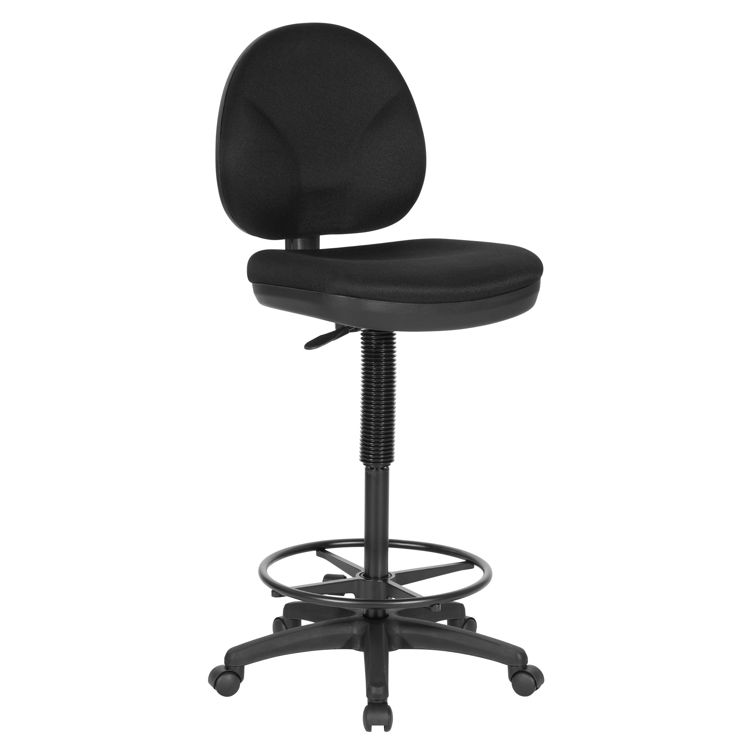 Sculptured Seat and Back Drafting Chair - Black