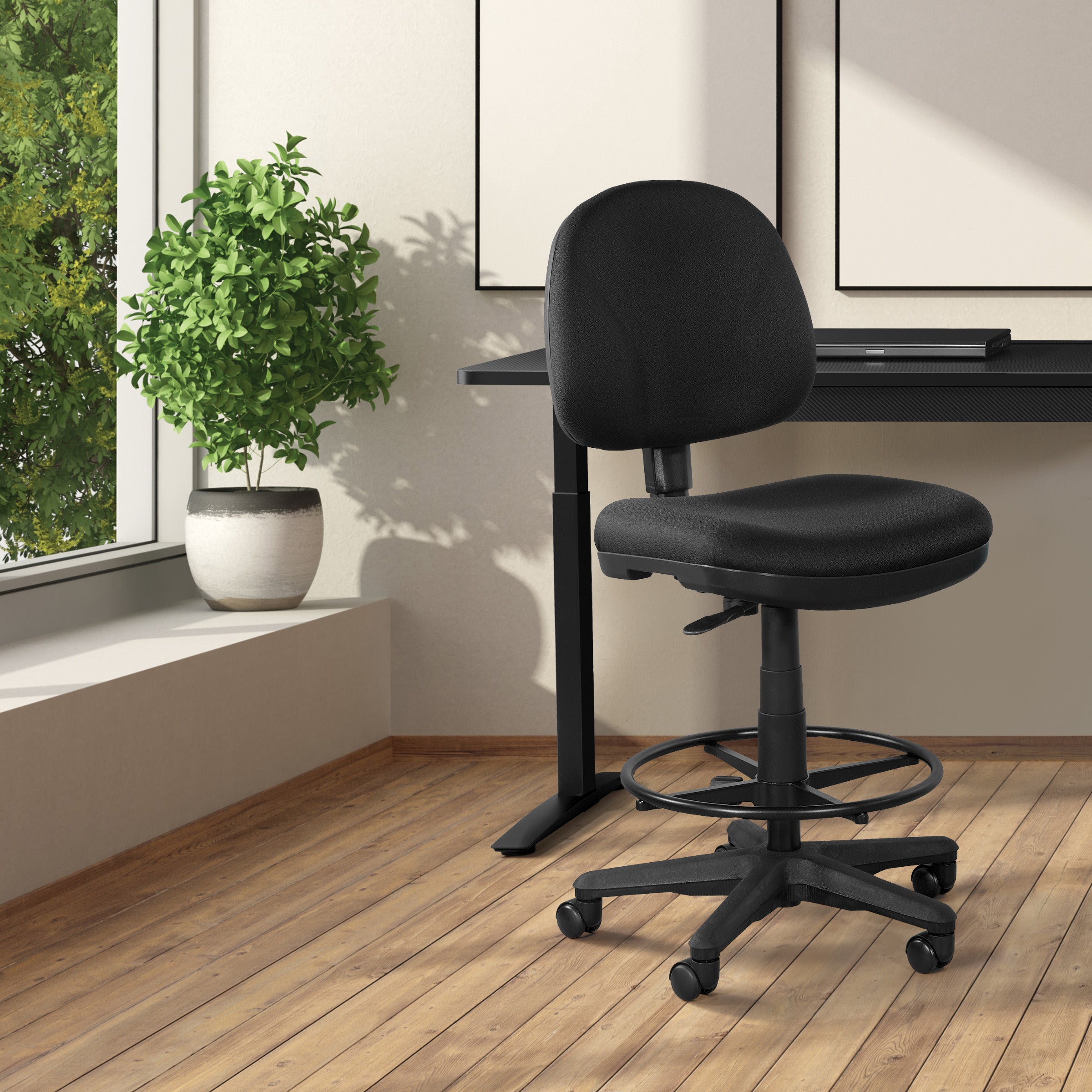 Drafting Chair with Stool Kit - Black