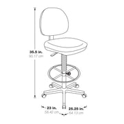 Lumbar Support Drafting Chair - Custom C Grade Fabric