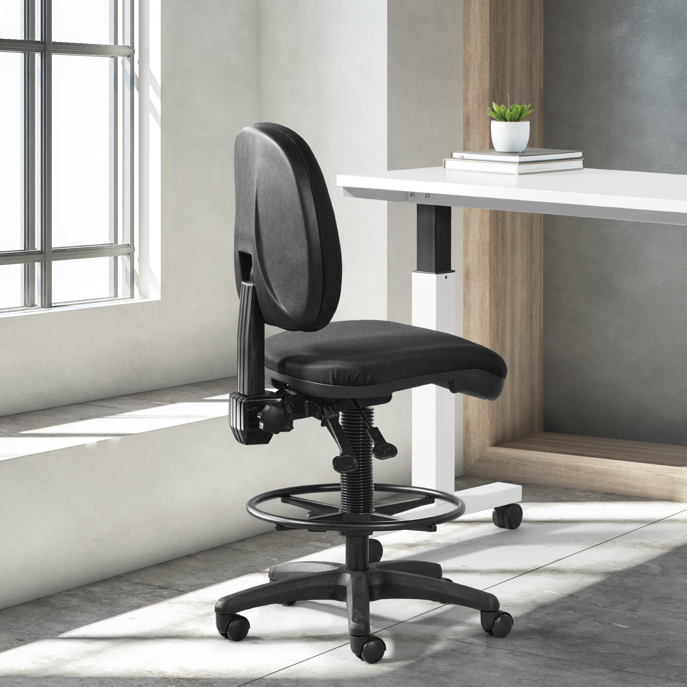 Deluxe Ergonomic Drafting Chair - Black