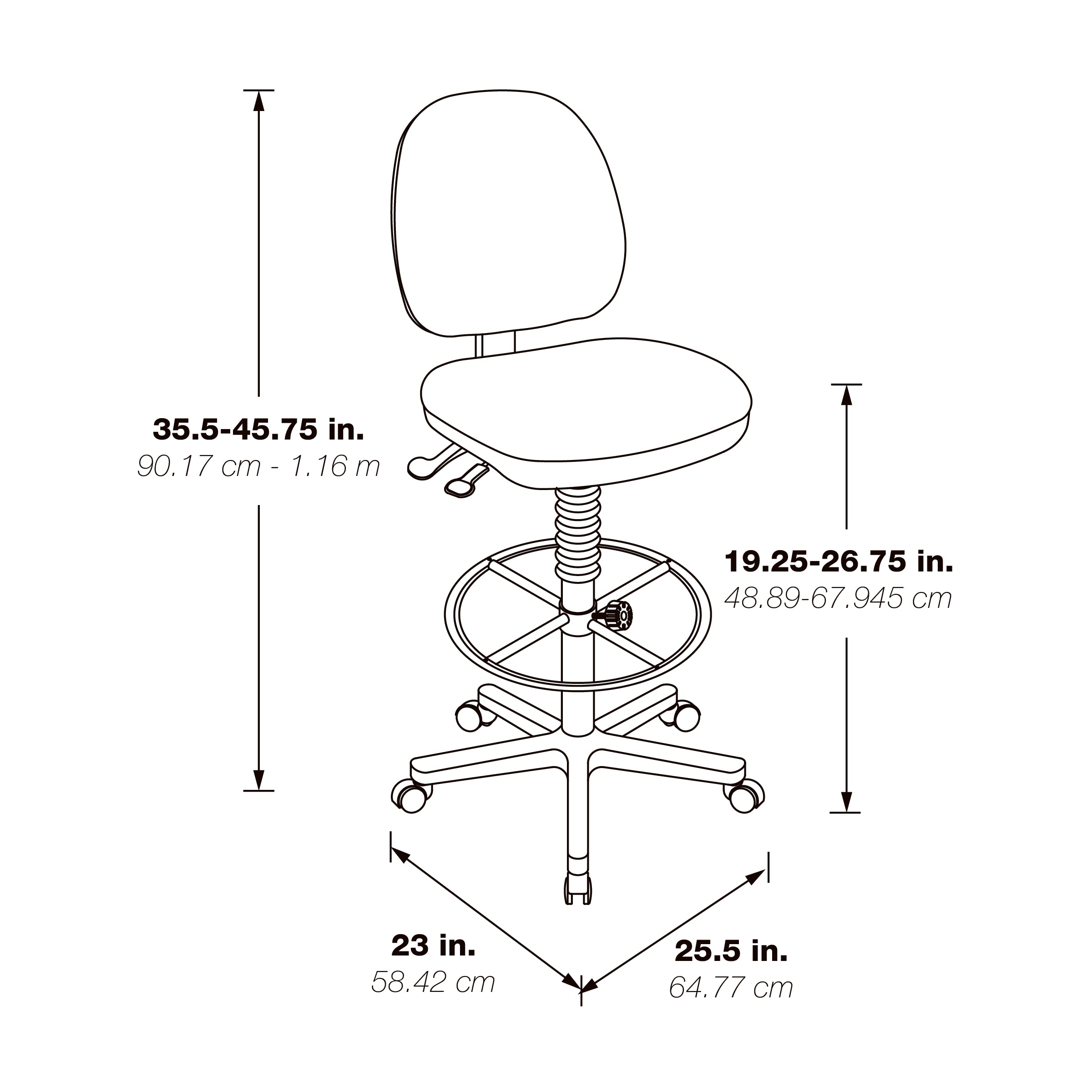 Deluxe Ergonomic Drafting Chair - Custom R Grade Fabric