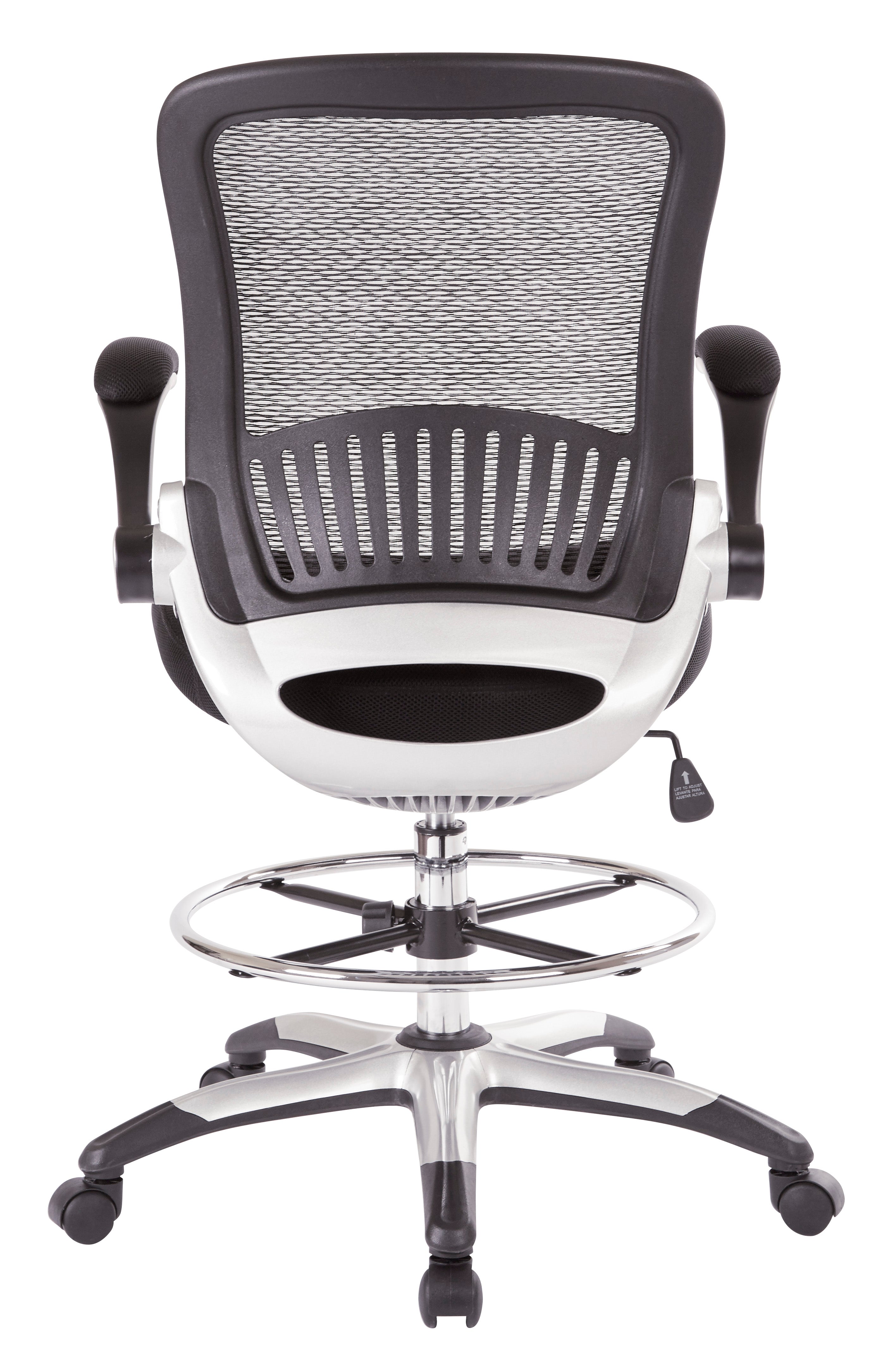 Mesh Back Drafting Chair - Black