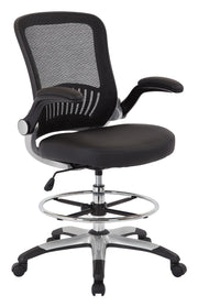 Mesh Back Drafting Chair - Black