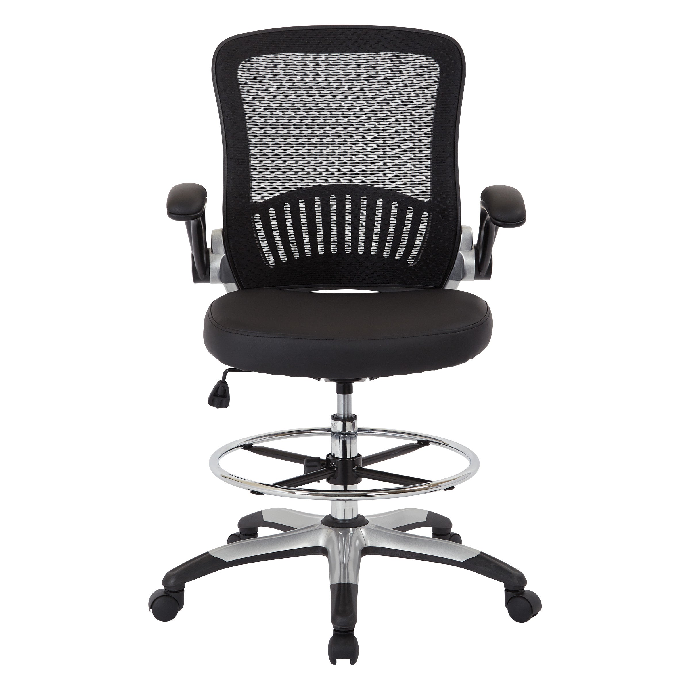Mesh Back Drafting Chair - Black