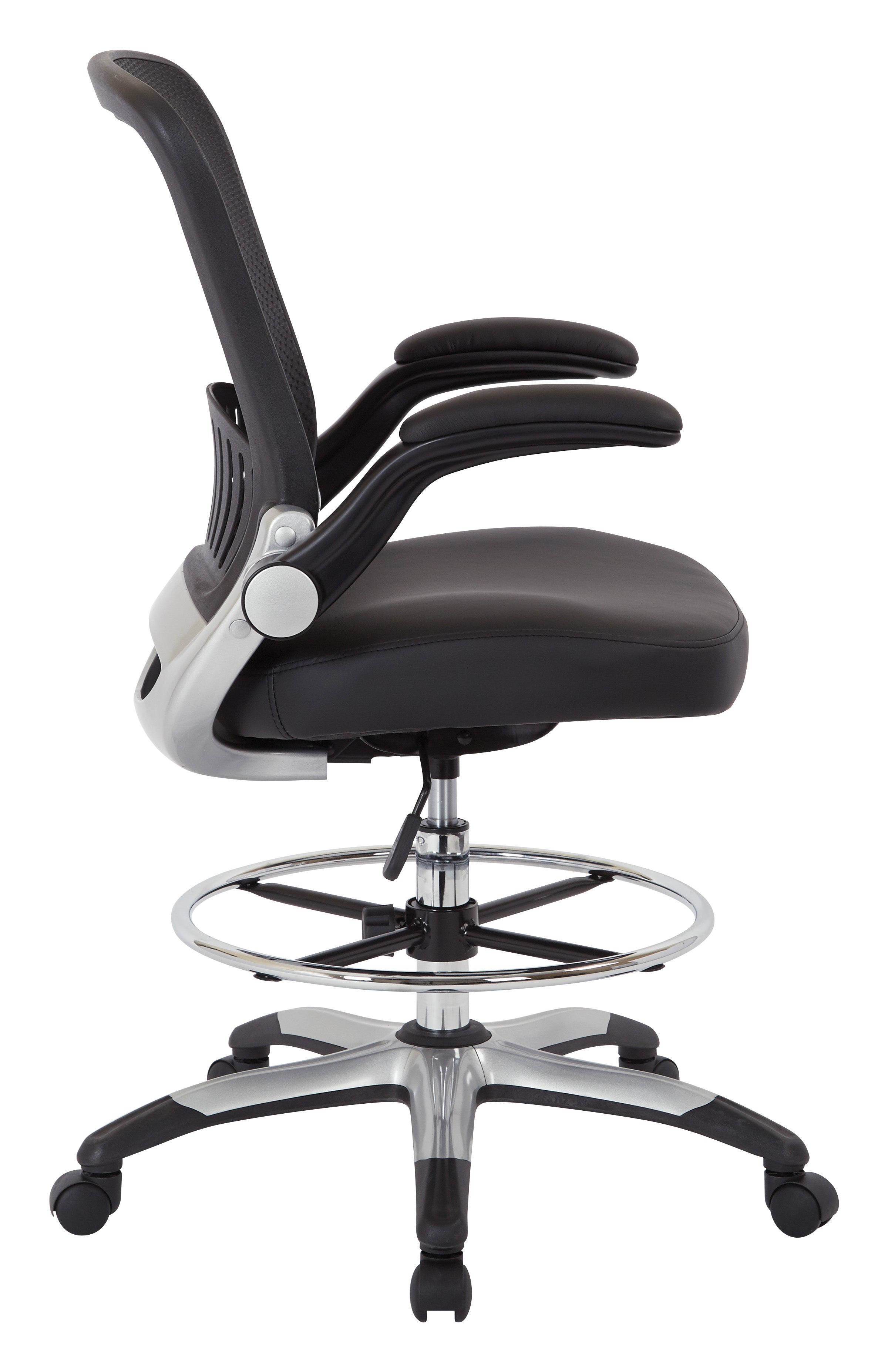 Mesh Back Drafting Chair - Black