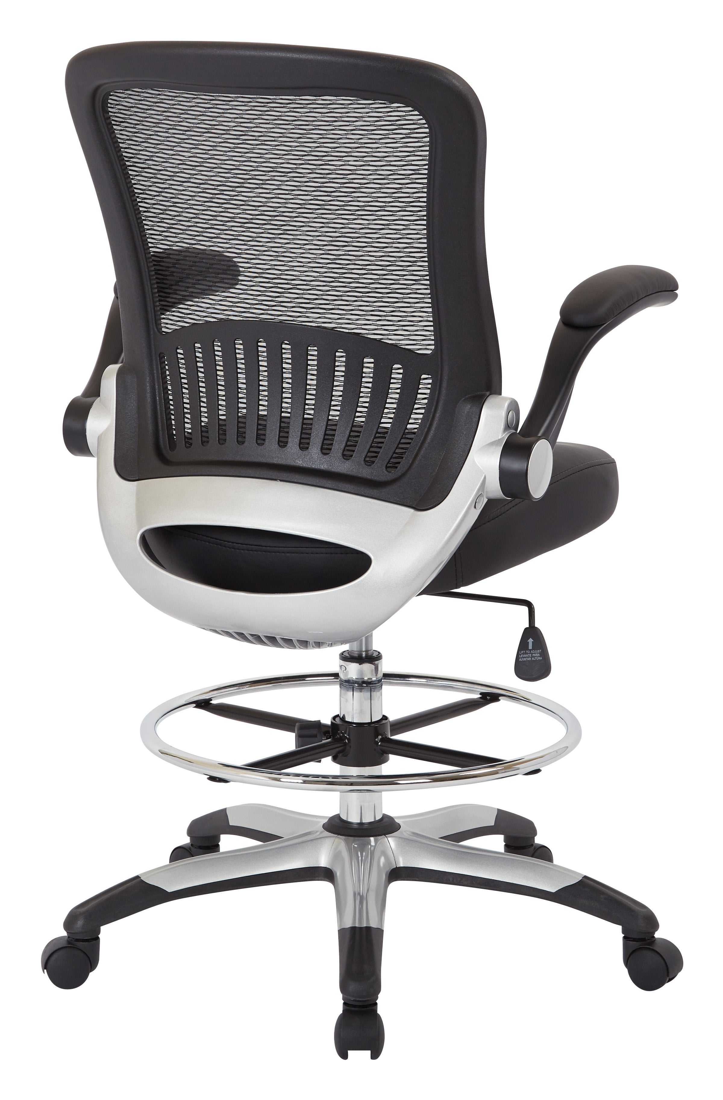 Mesh Back Drafting Chair - Black