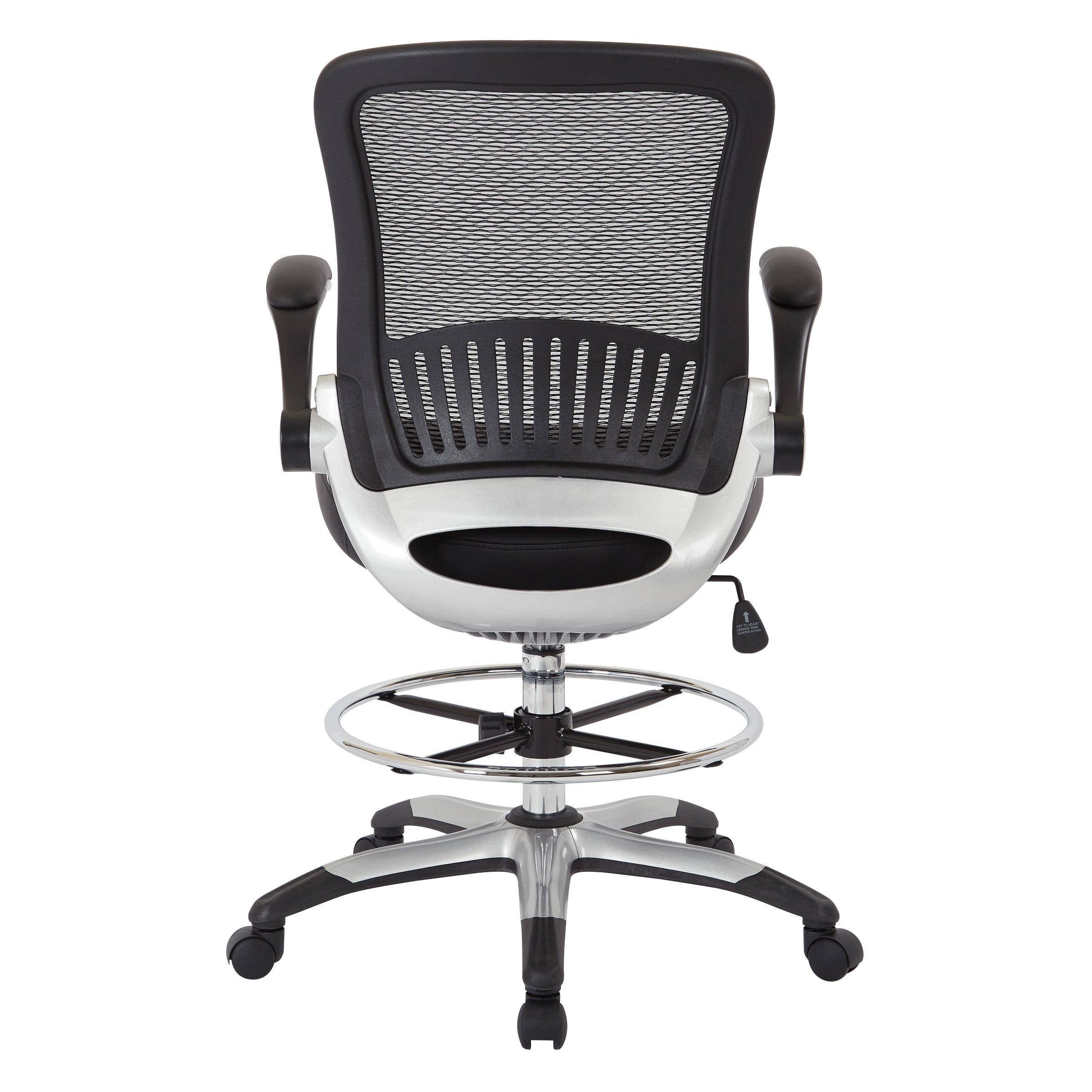 Mesh Back Drafting Chair - Black