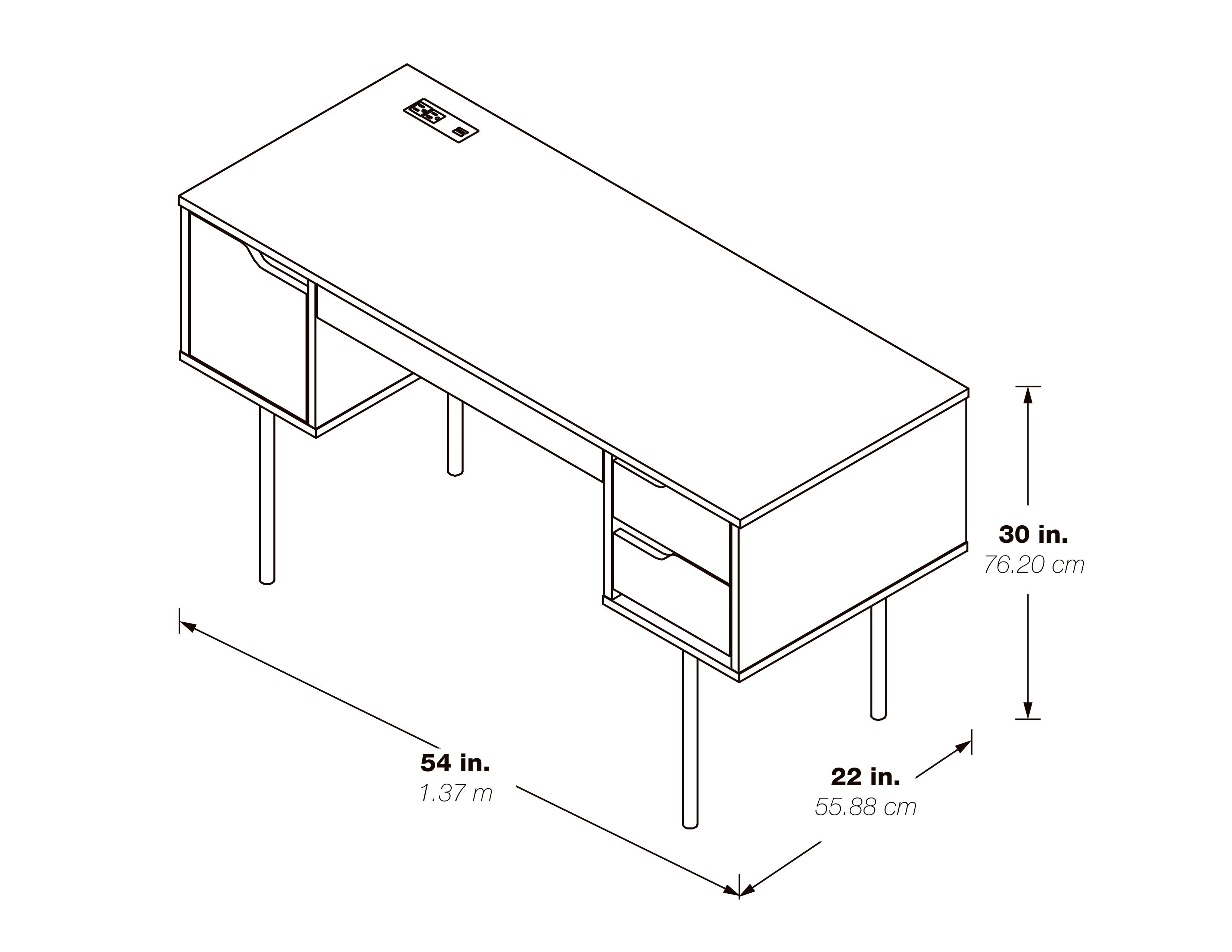 Denmark Executive Desk - Natural