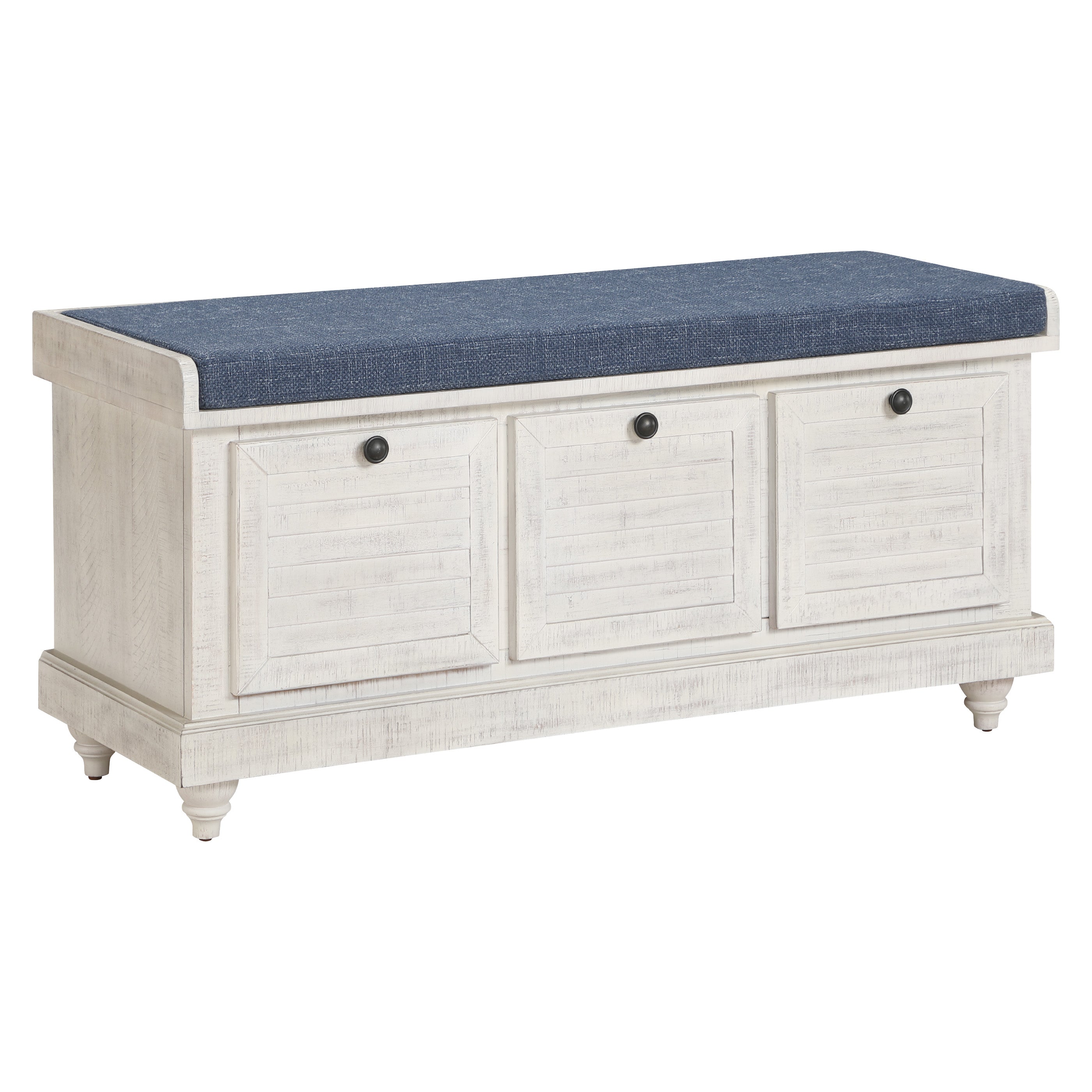 Dover Storage Bench - White/Navy