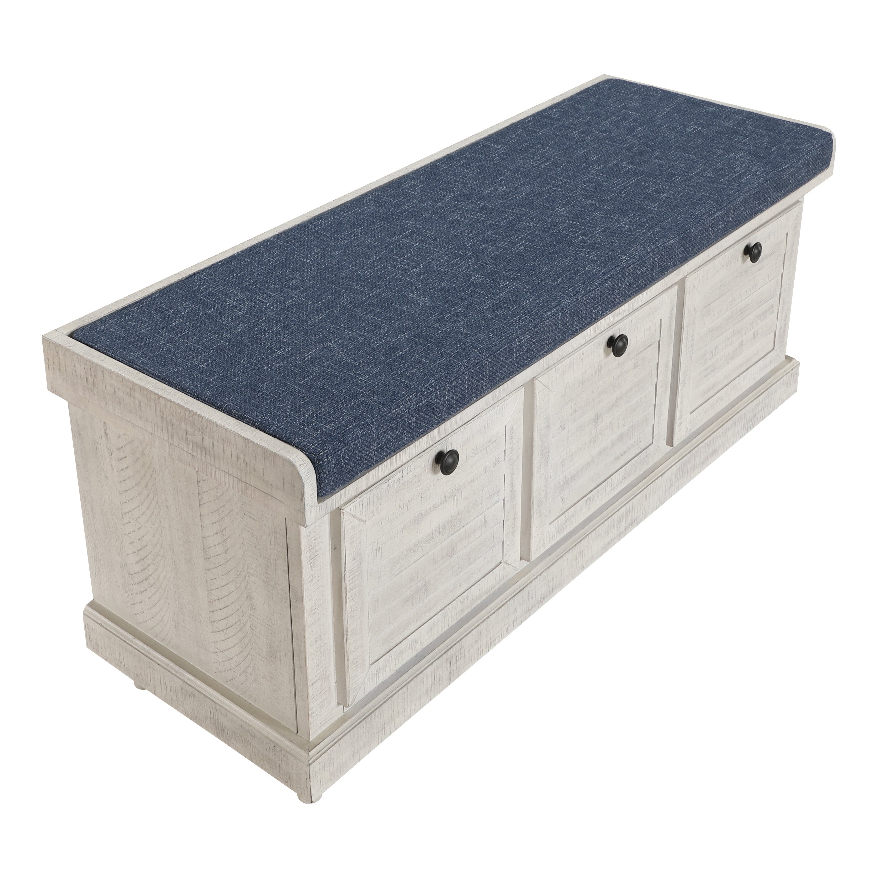 Dover Storage Bench - White/Navy
