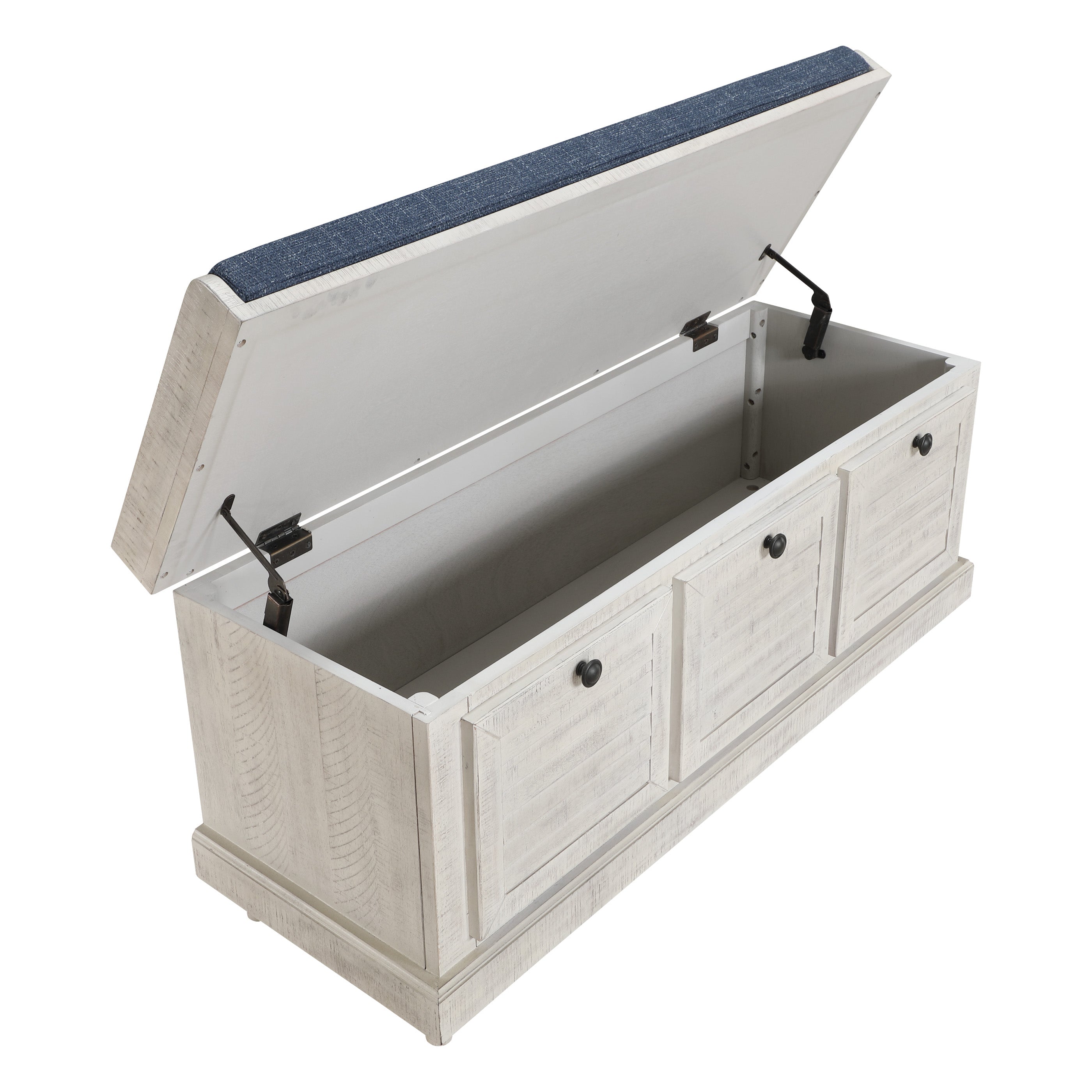 Dover Storage Bench - White/Navy