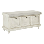Dover Storage Bench - White Wash