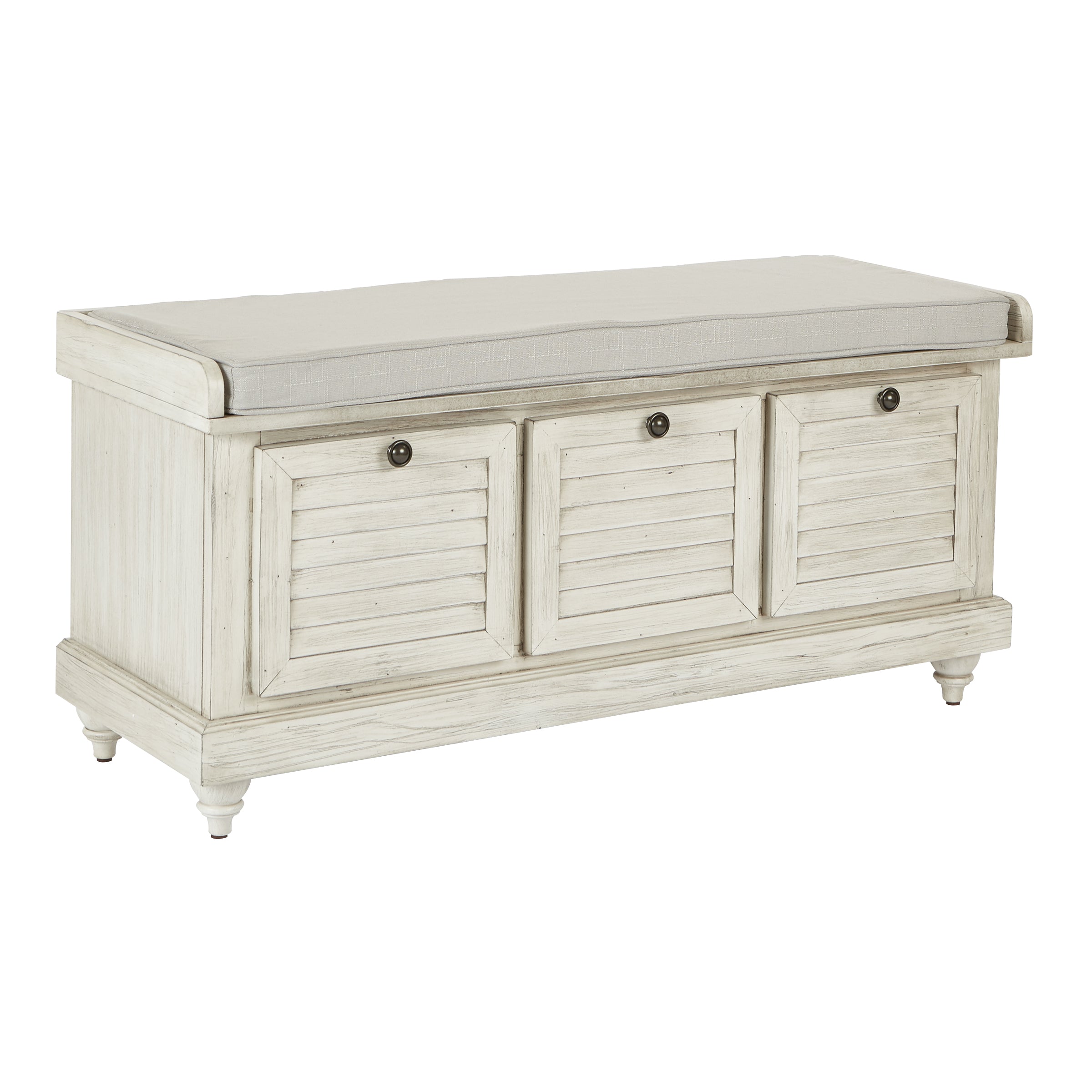 Dover Storage Bench - White Wash