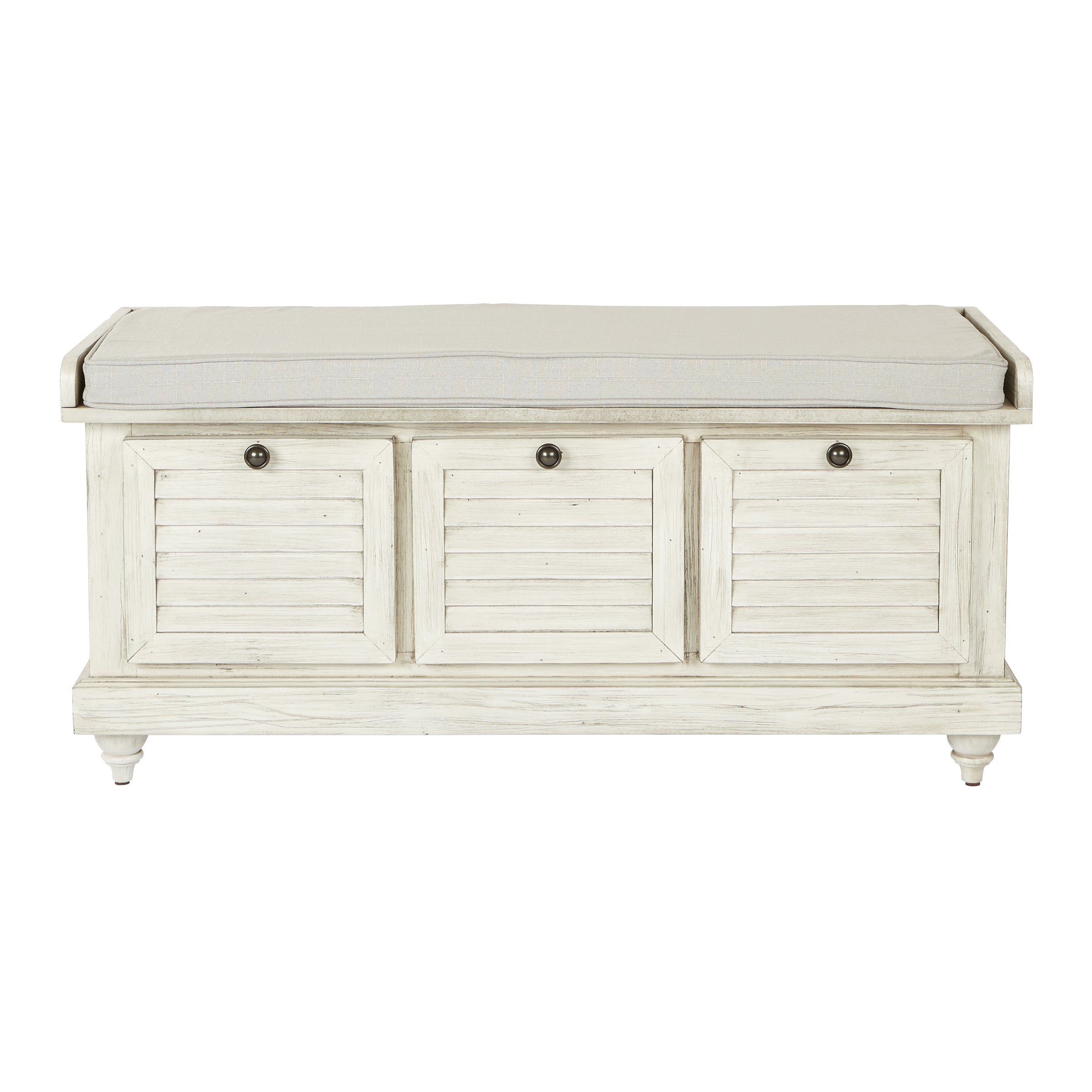 Dover Storage Bench - White Wash