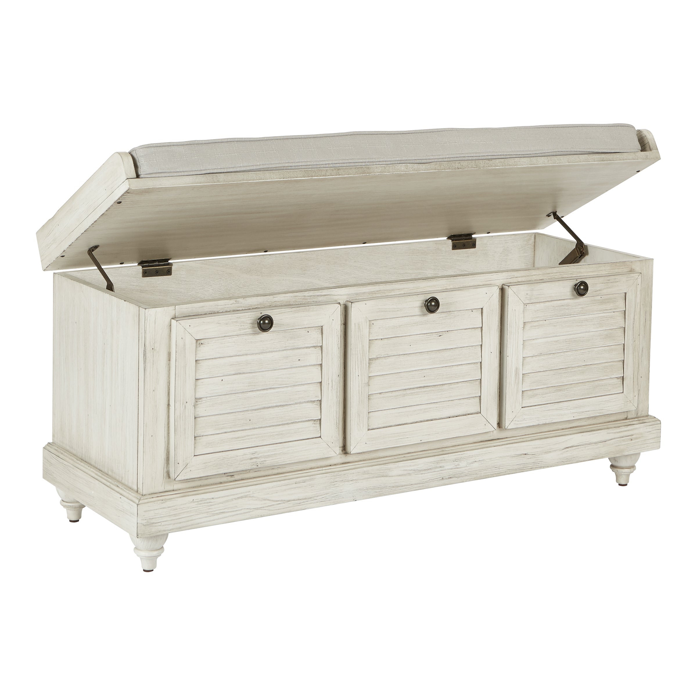 Dover Storage Bench - White Wash