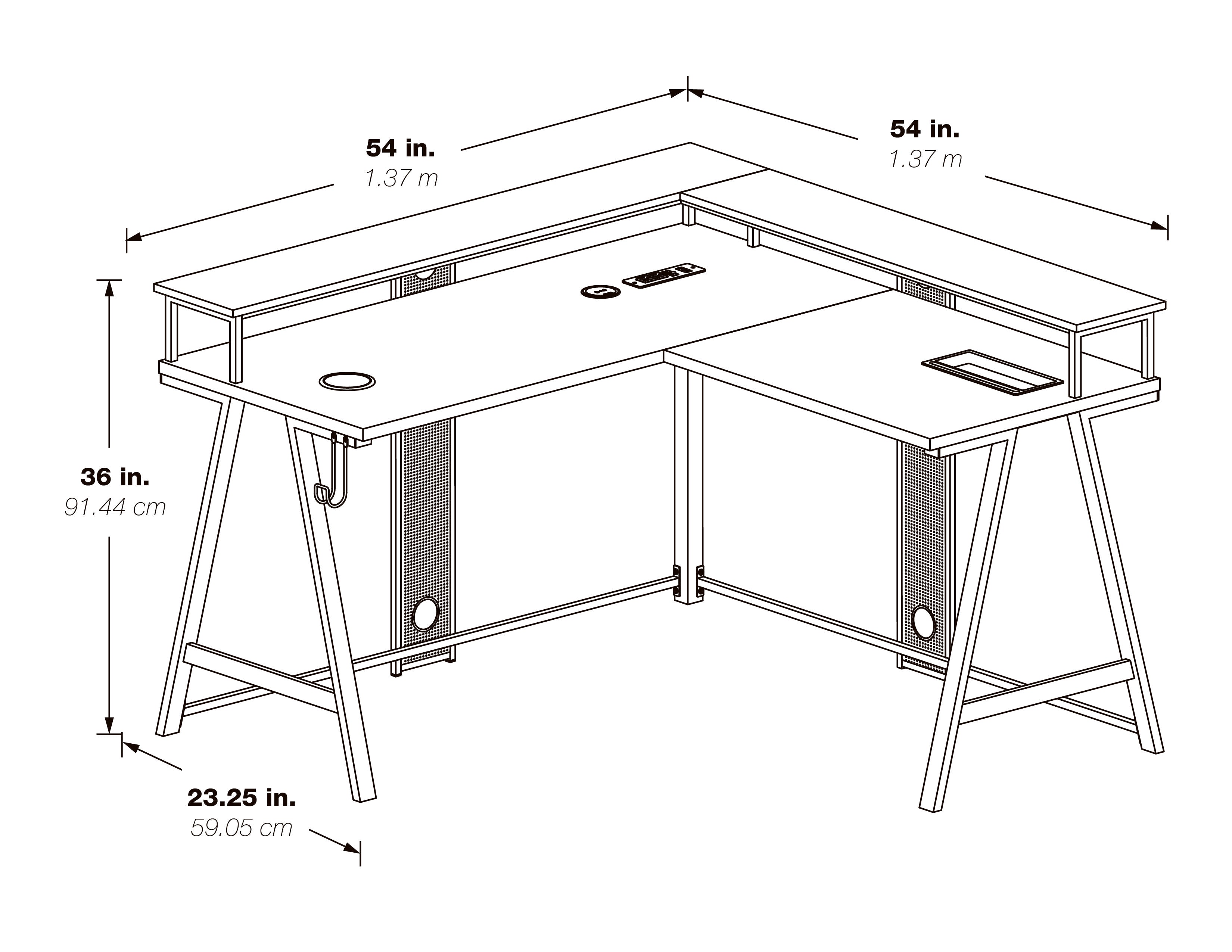 Disruptor L-Shape Gaming Desk - Black
