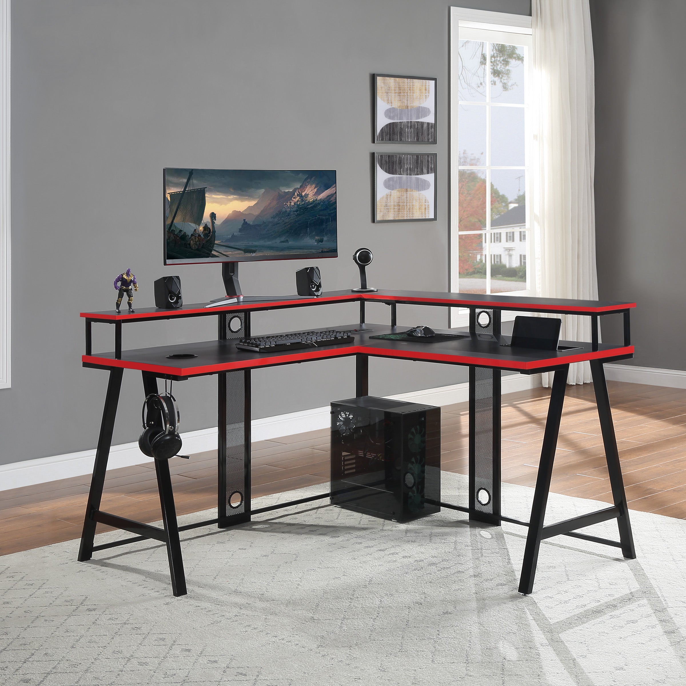 Disruptor L-Shape Gaming Desk - Black