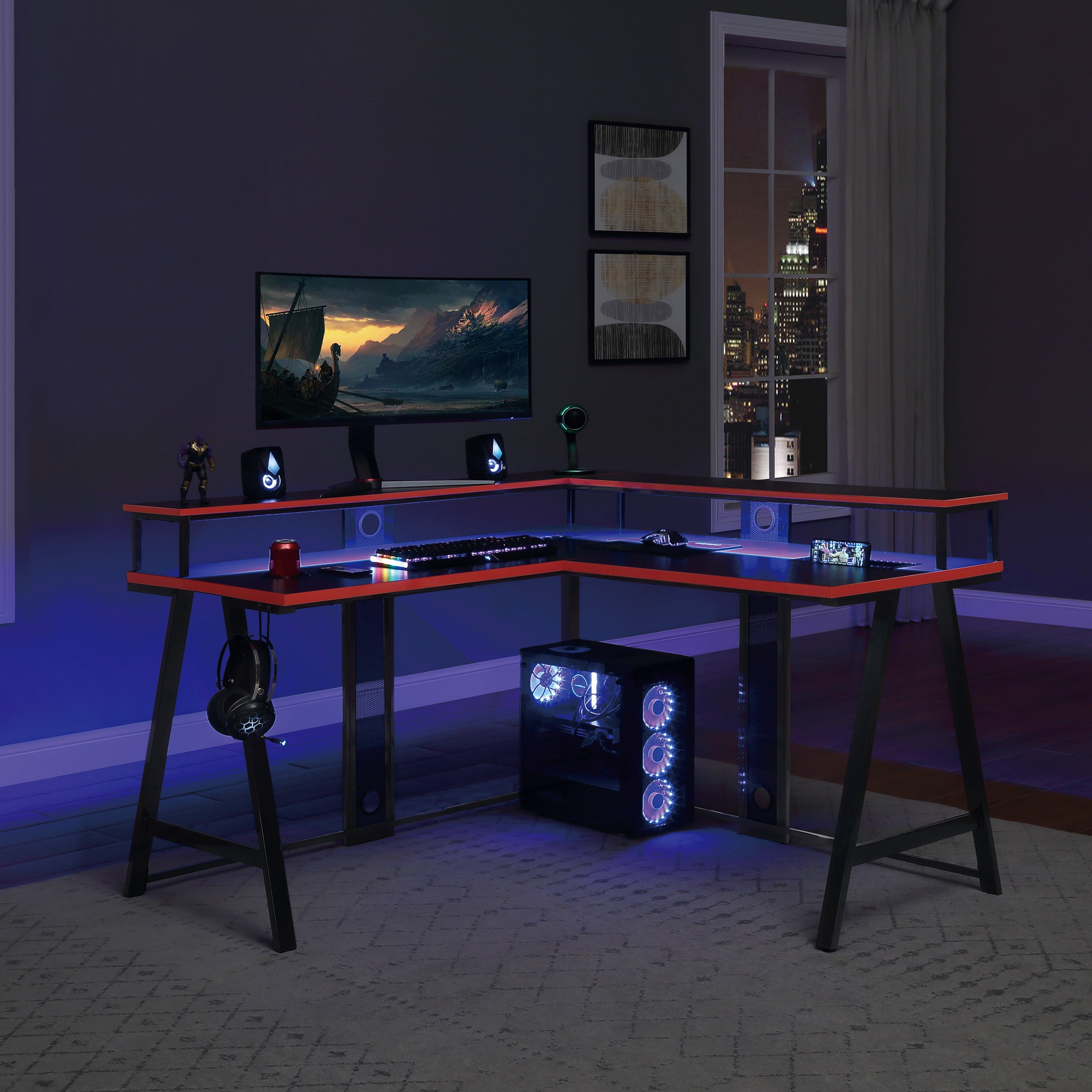 Disruptor L-Shape Gaming Desk - Black
