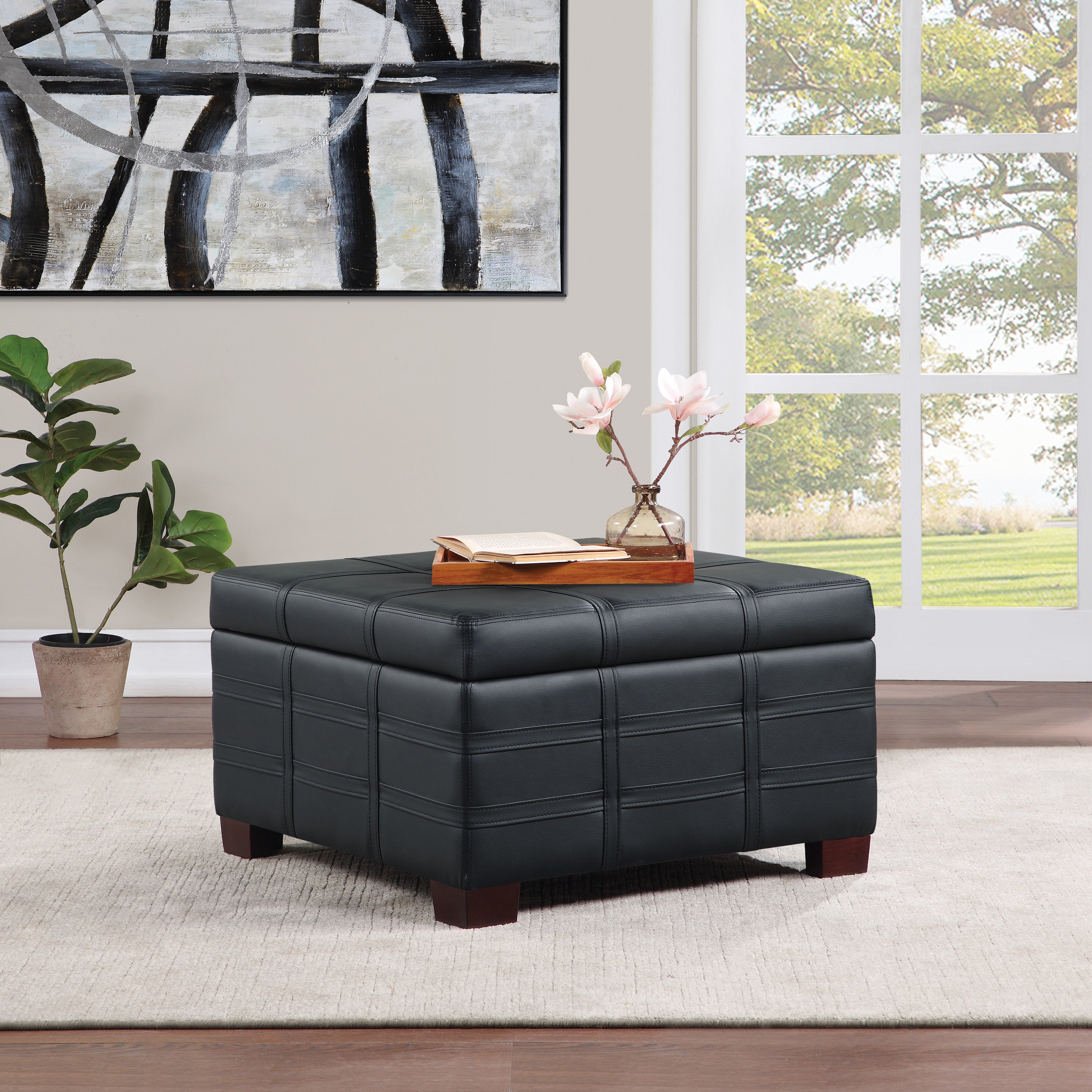 Detour Strap Ottoman - Black