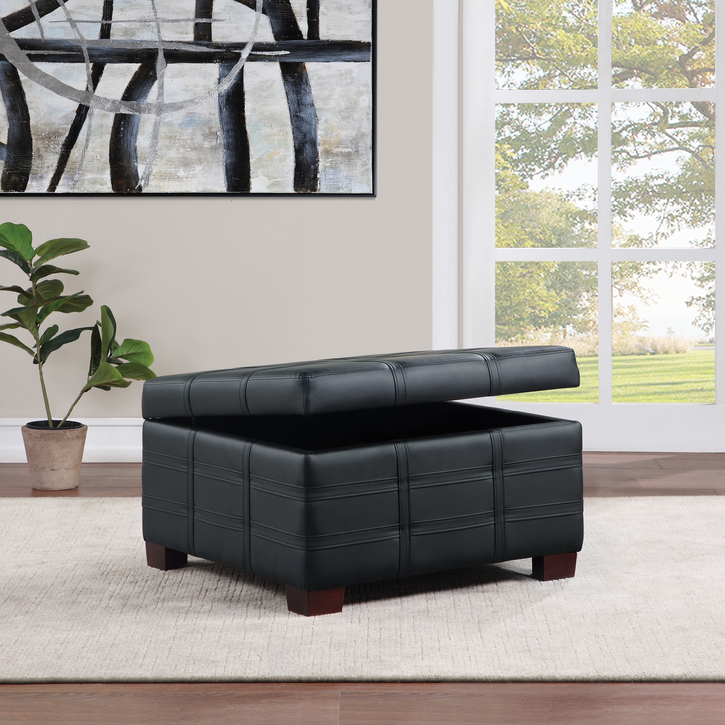 Detour Strap Ottoman - Black