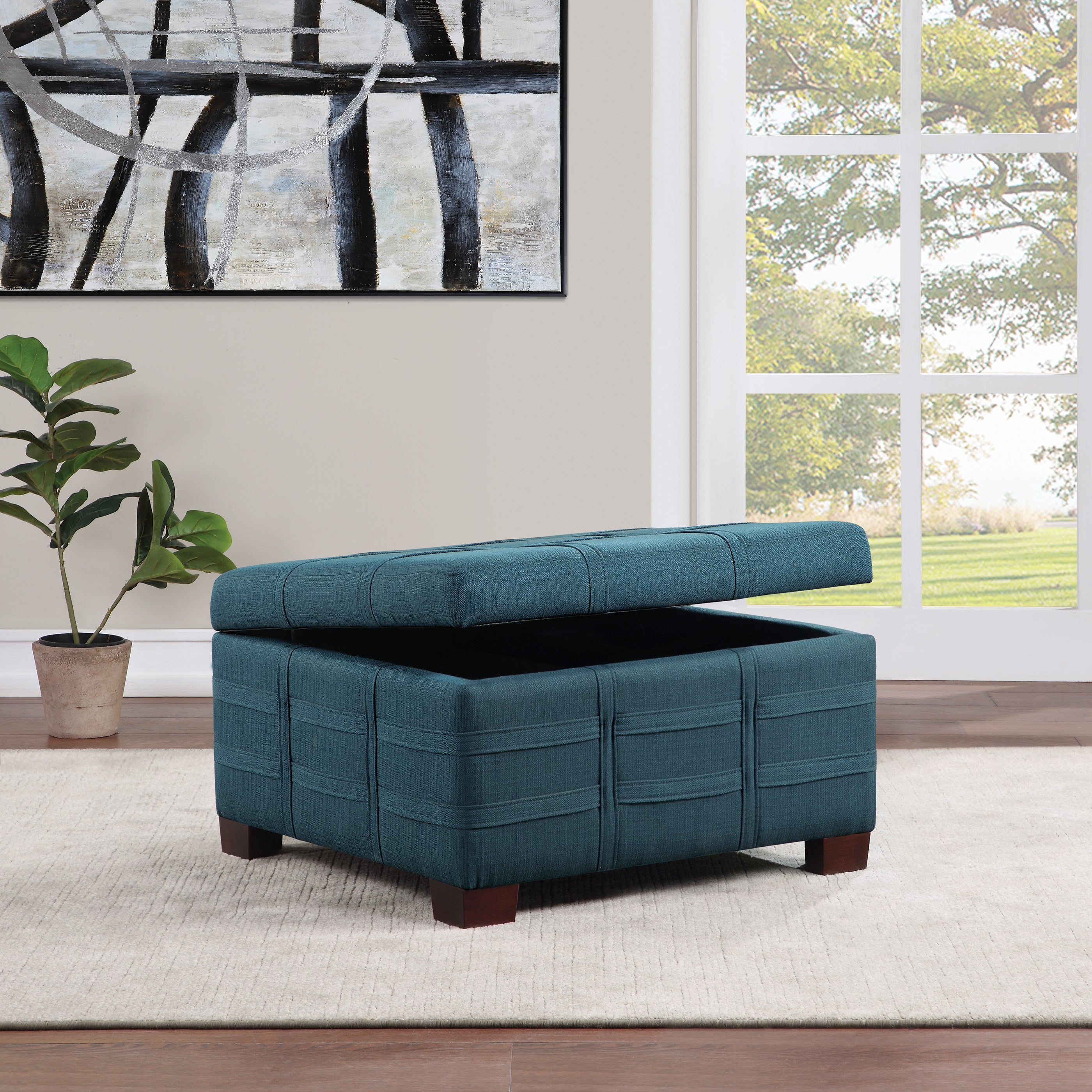 Detour Strap Ottoman - Azure