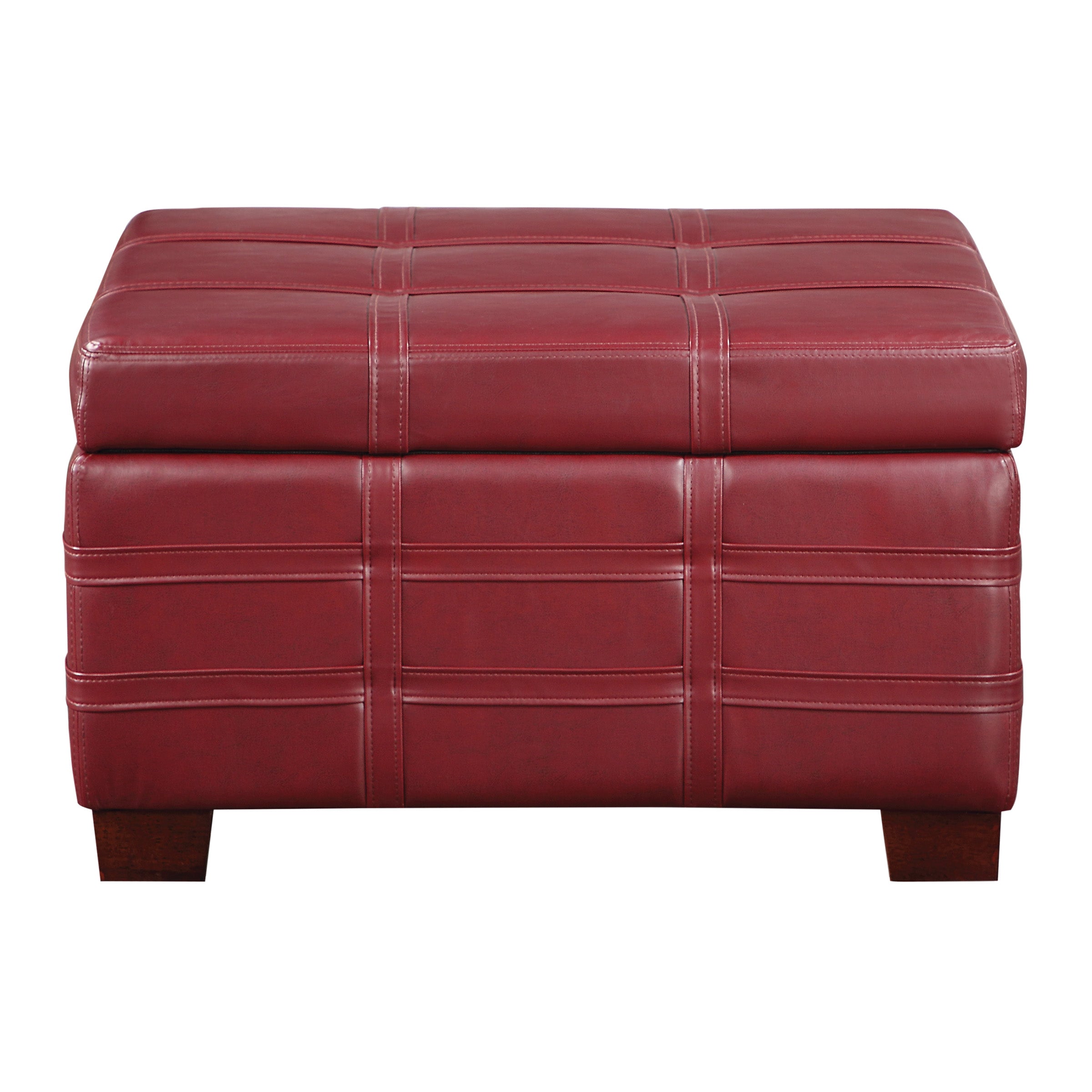 Detour Strap Ottoman - Crimson Red
