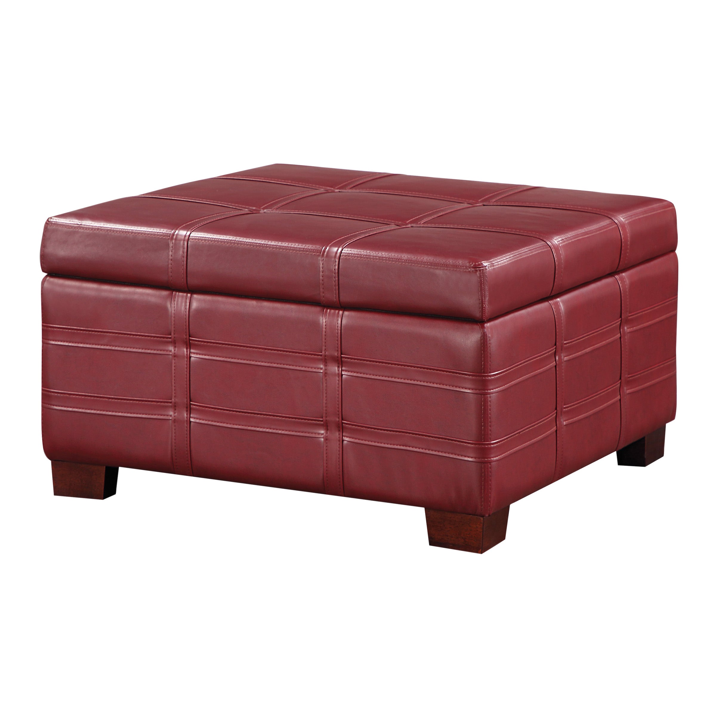 Detour Strap Ottoman - Crimson Red
