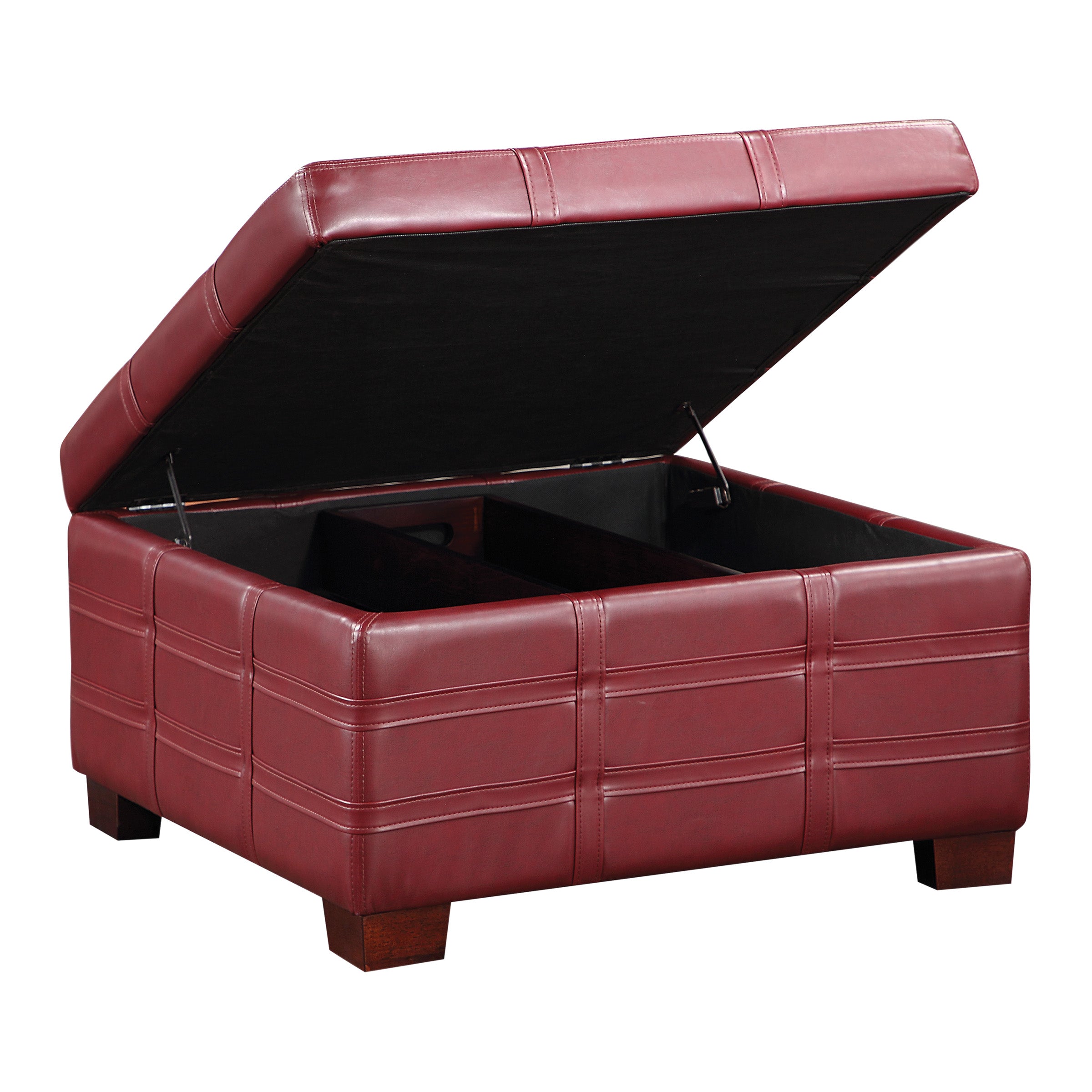 Detour Strap Ottoman - Crimson Red