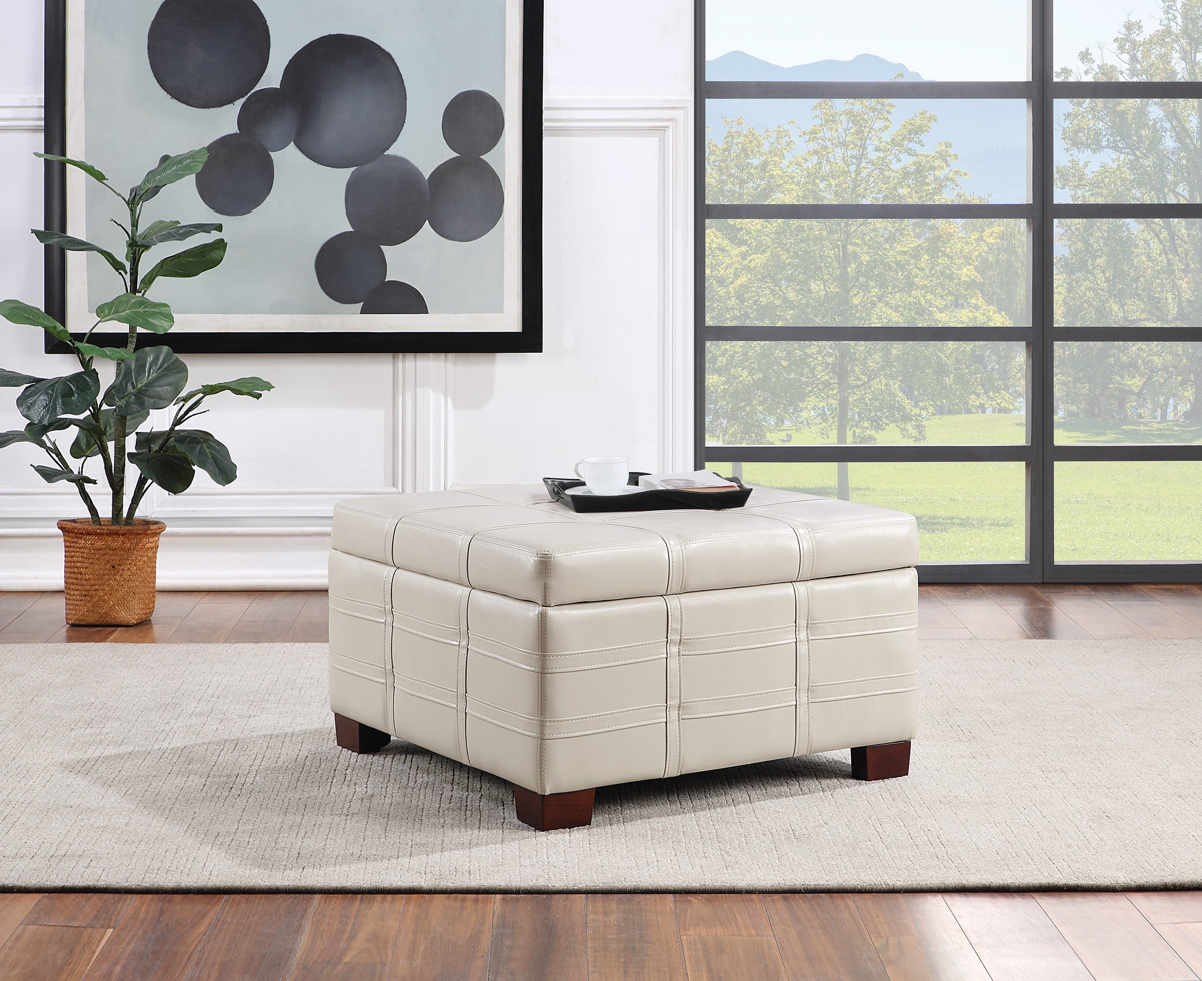 Detour Strap Ottoman - Cream