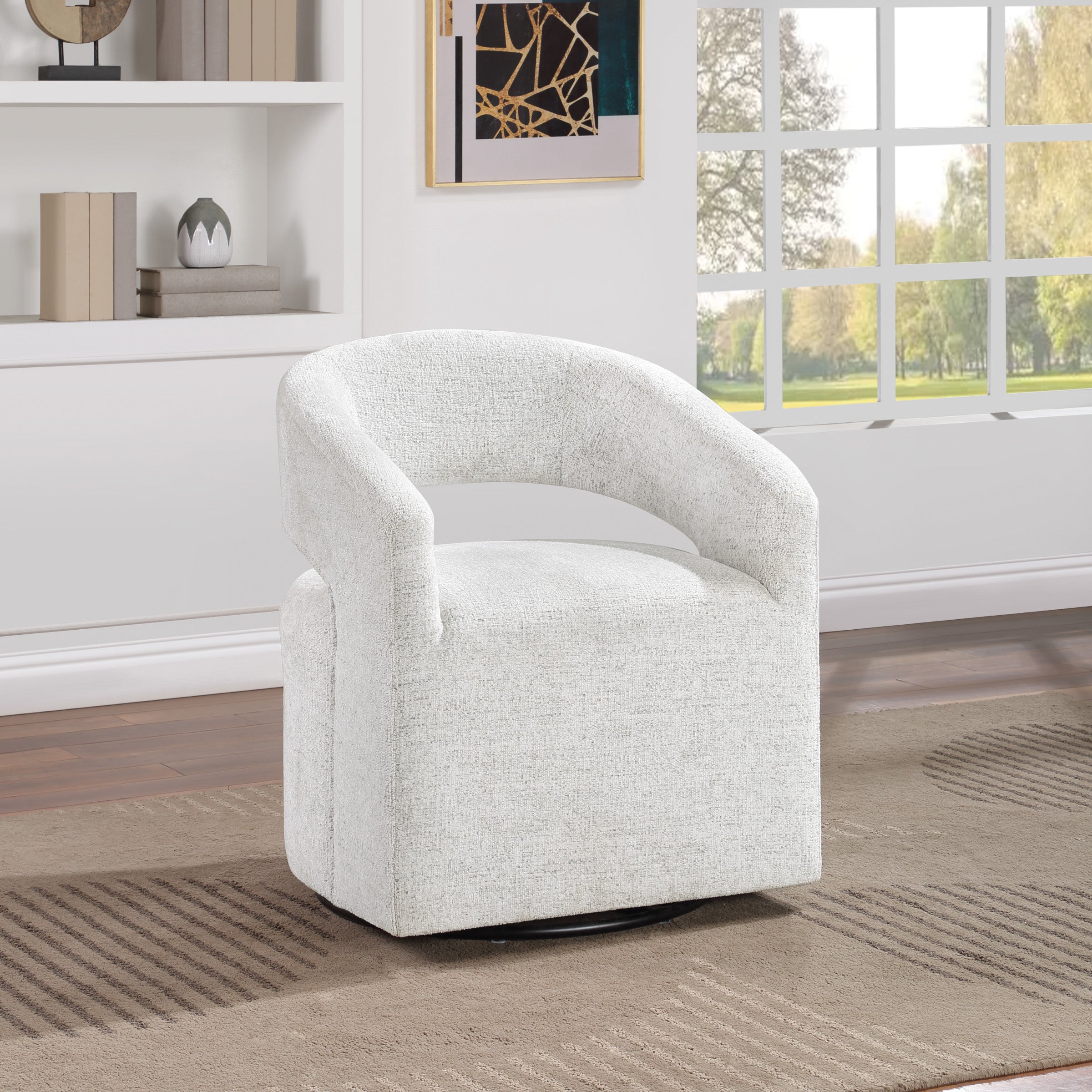 Devin Swivel Chair - White