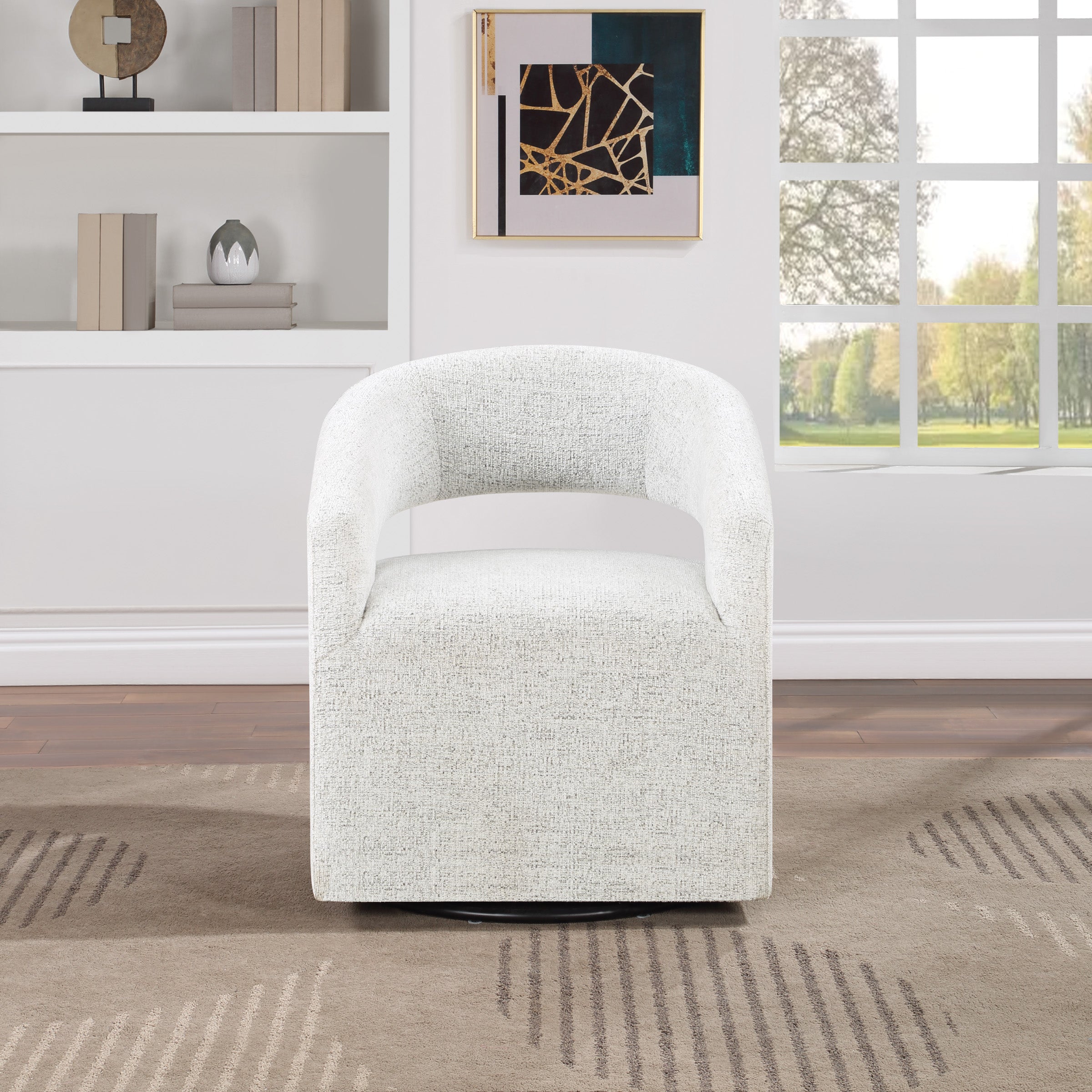 Devin Swivel Chair - White
