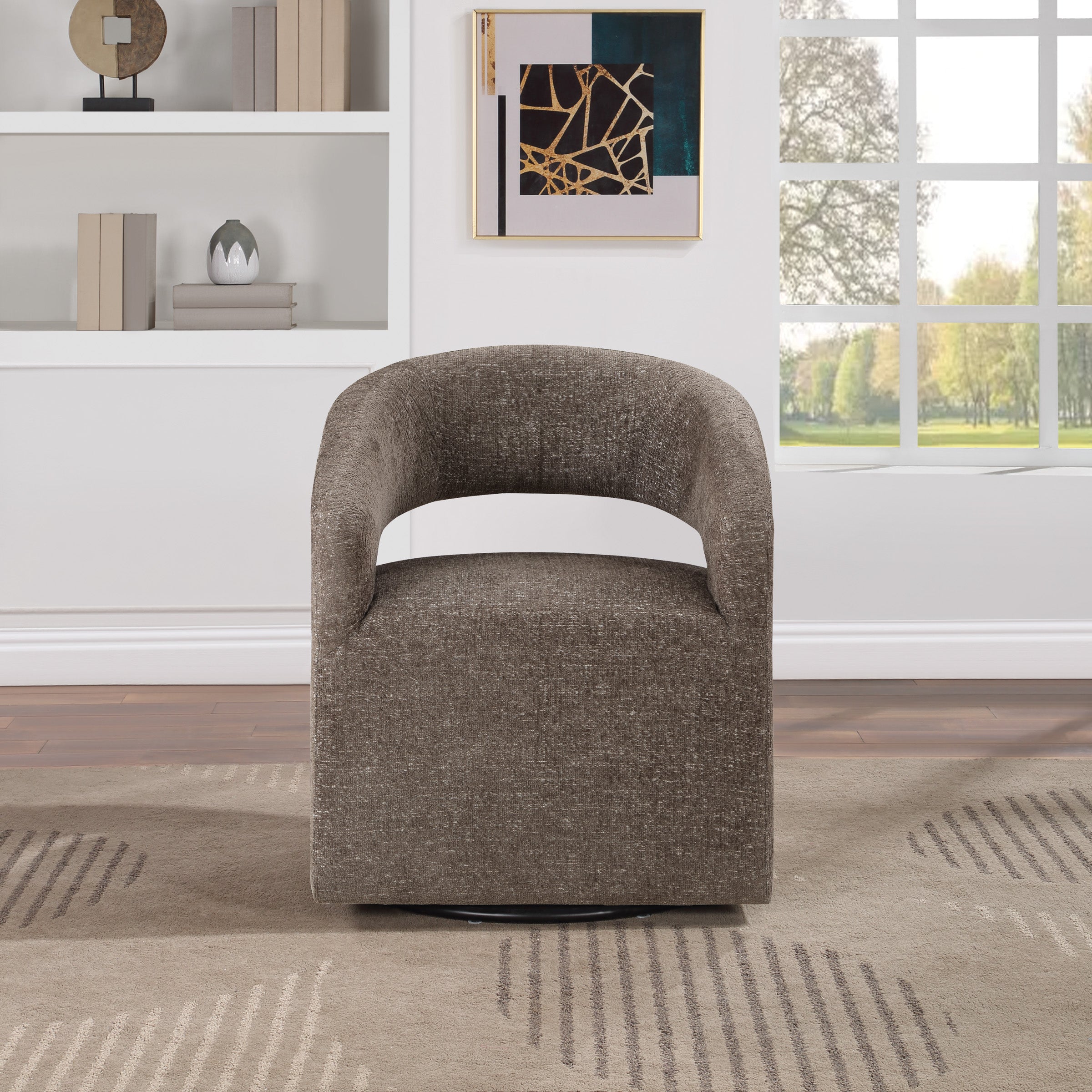 Devin Swivel Chair - Charcoal