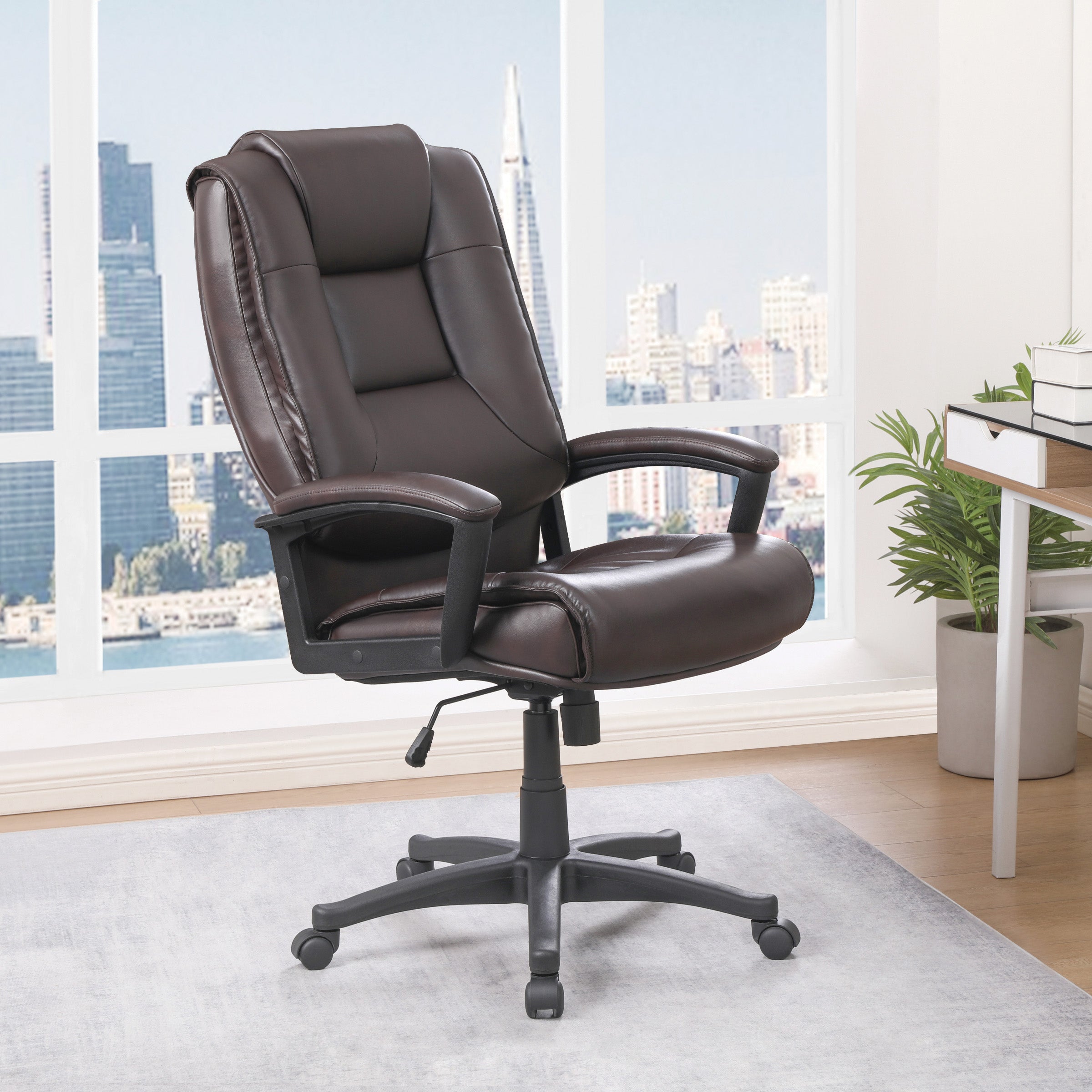 High Back Bonded Lthr Chair - Espresso