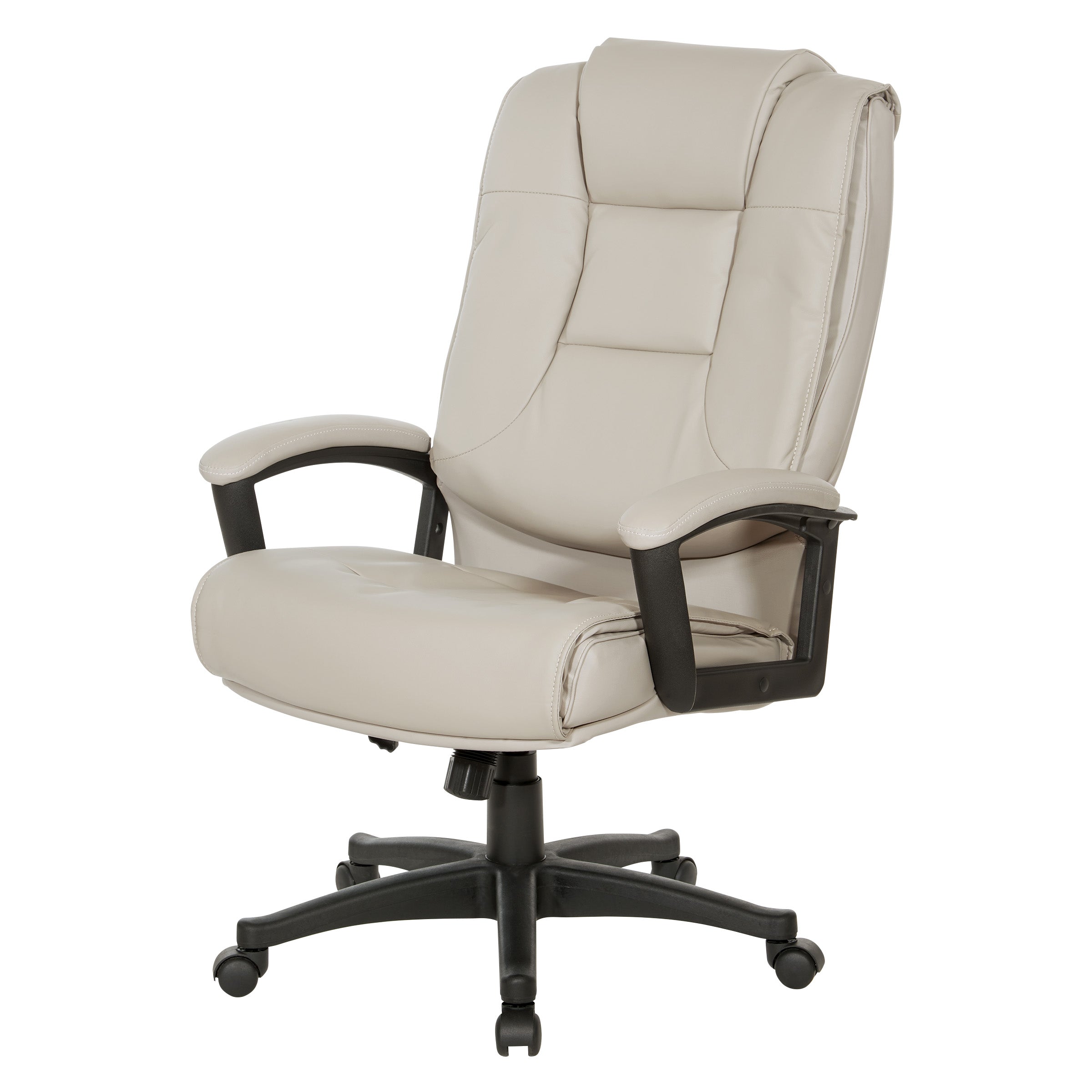 High Back Bonded Lthr Chair - Taupe