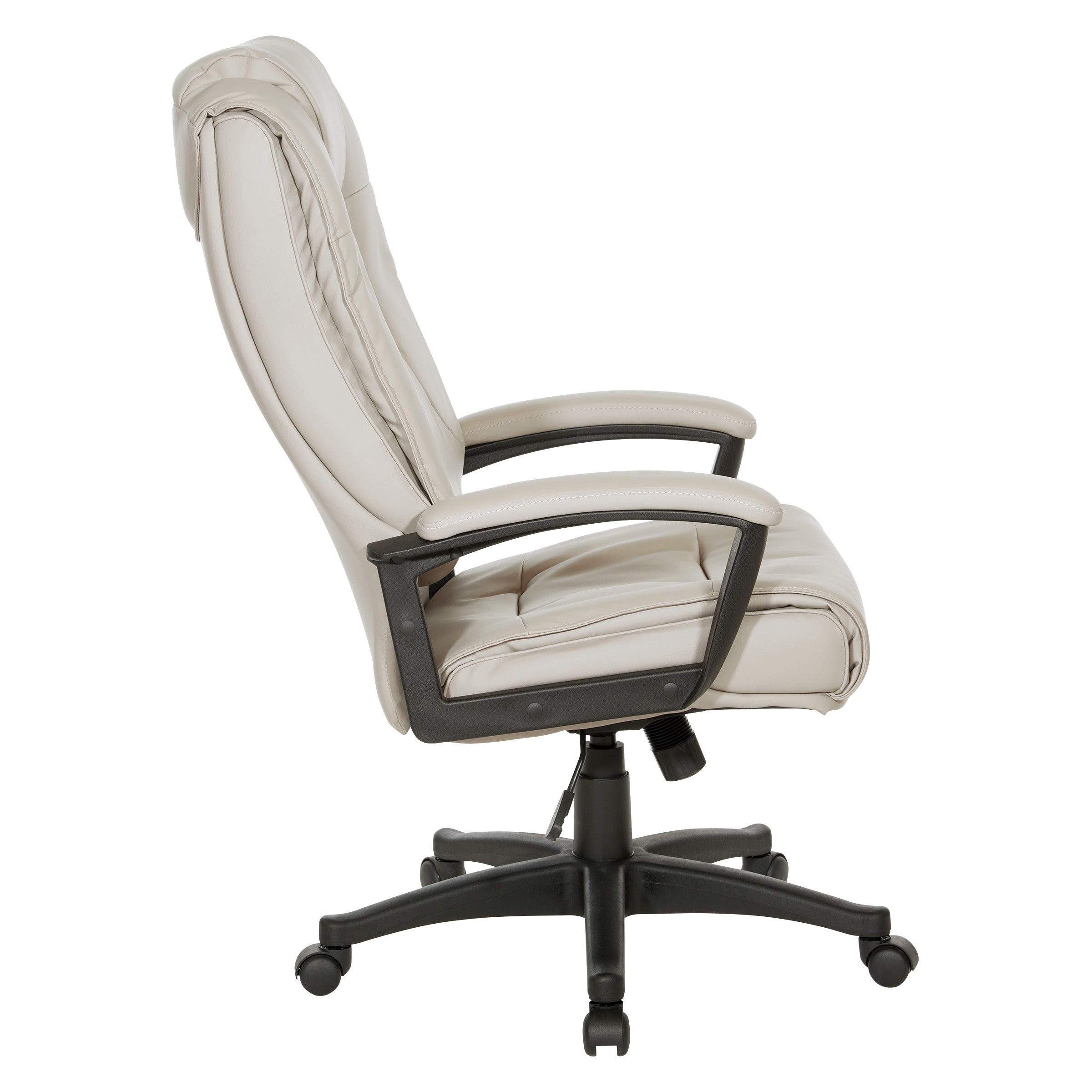 High Back Bonded Lthr Chair - Taupe