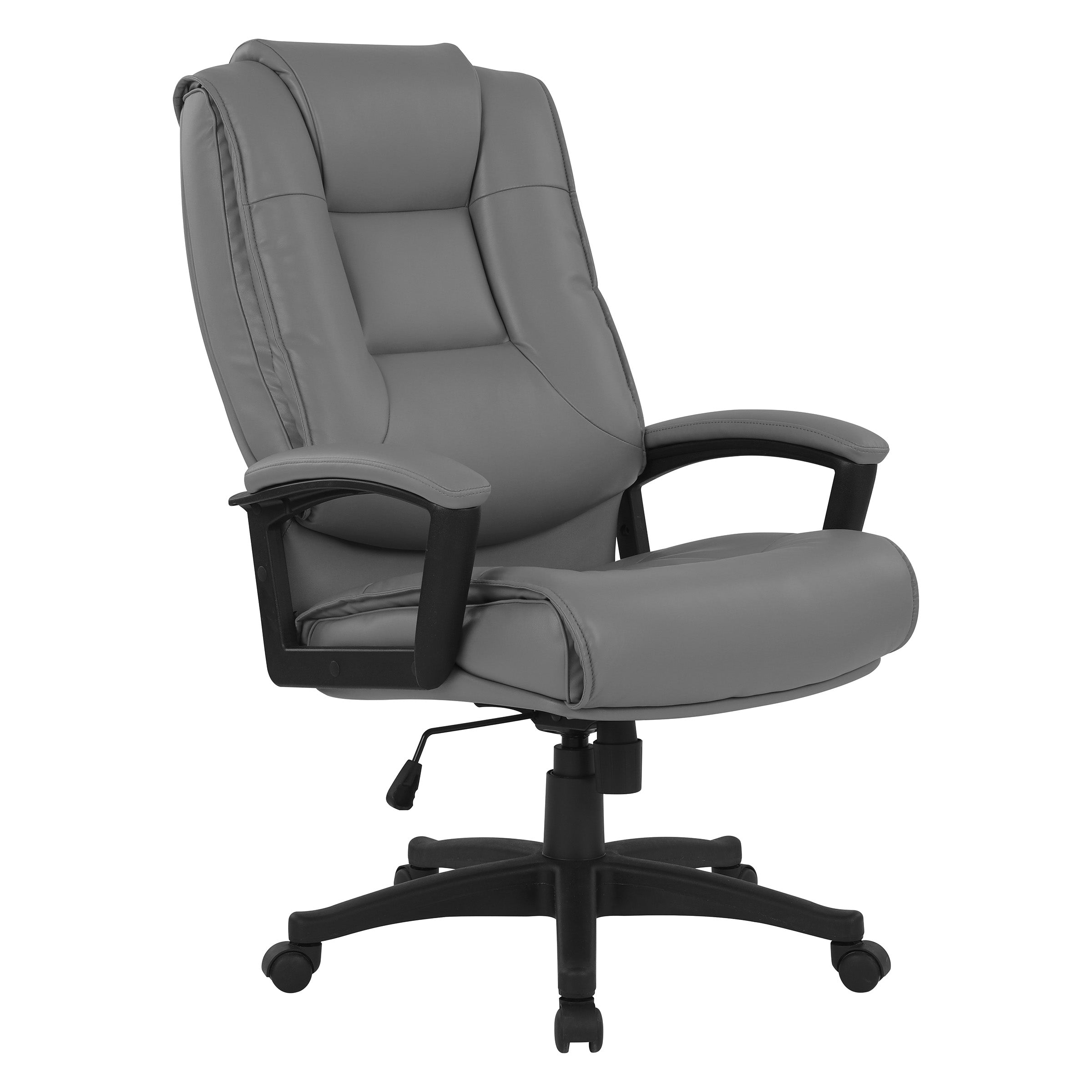 High Back Bonded Lthr Chair - Charcoal