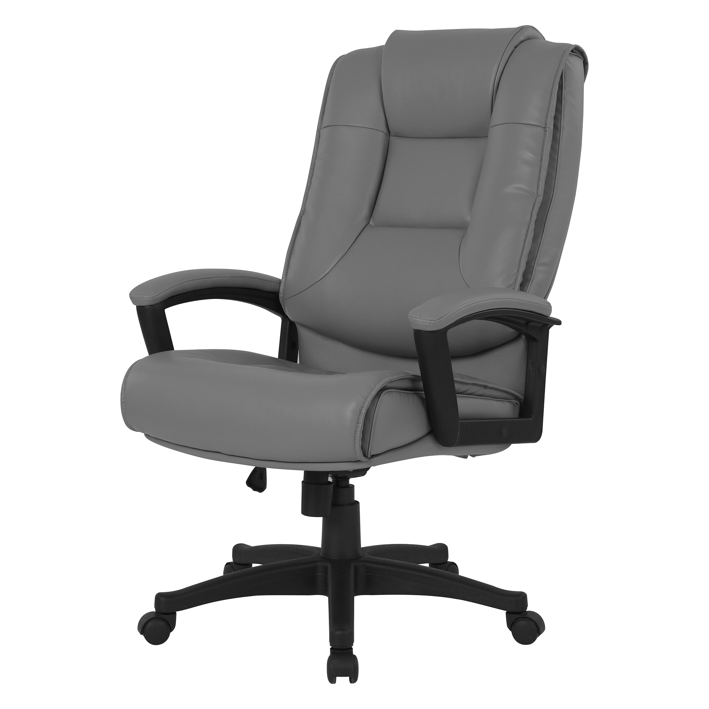 High Back Bonded Lthr Chair - Charcoal