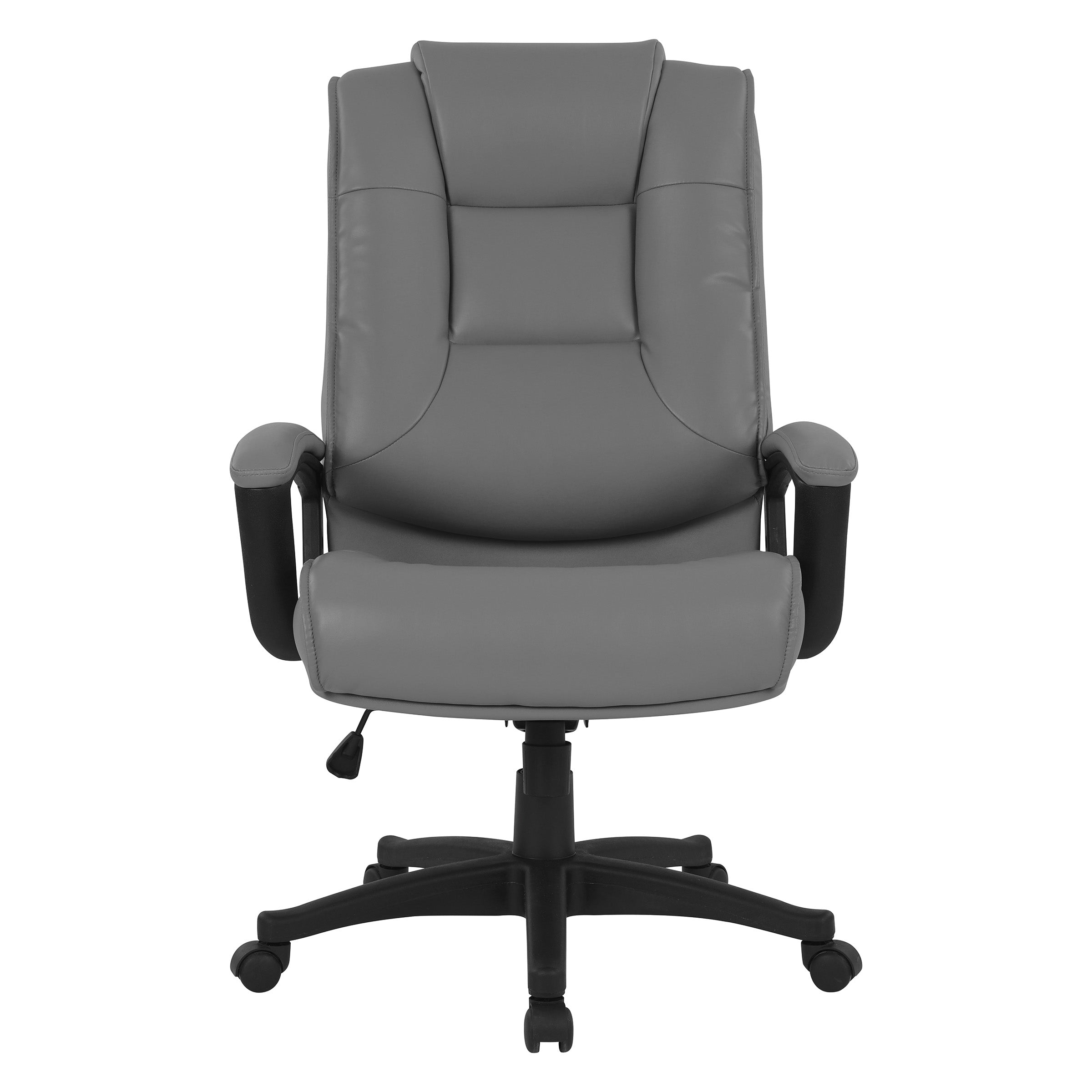 High Back Bonded Lthr Chair - Charcoal